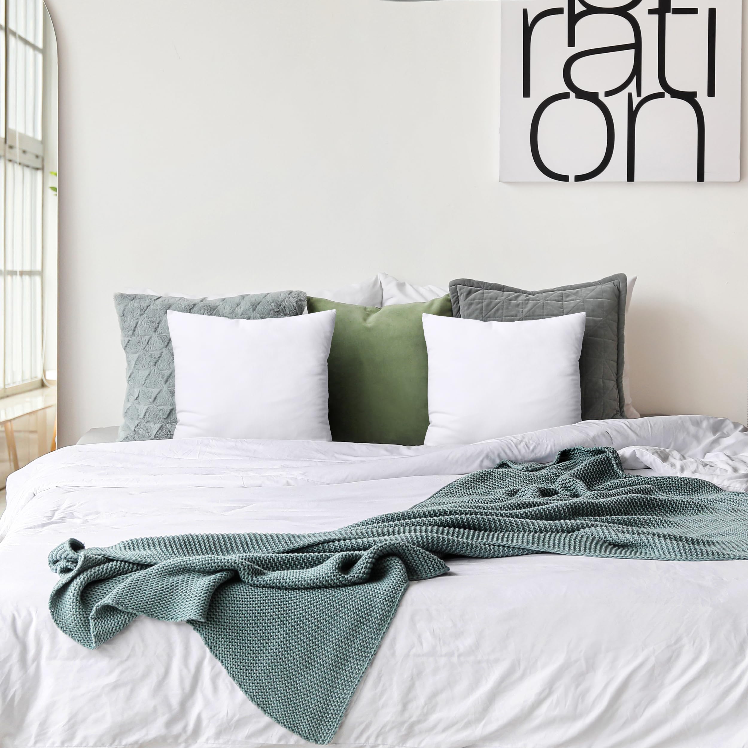 Utopia Bedding 20x20 Inch Throw Pillow Inserts (Pack of 2, White) - Soft Decorative Couch & Bed Pillows for Living Room, Bedroom - Perfect for Home Decor, Sofa Accent, and Cozy Comfort