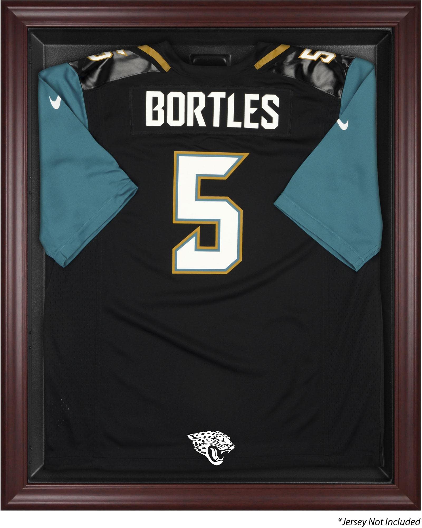 Jacksonville Jaguars Mahogany Wood Framed Football Jersey Display Case - Premium NFL Jersey Shadow Box for Wall Mounting - Perfect for Game Room, Man Cave, or Sports Memorabilia Collection