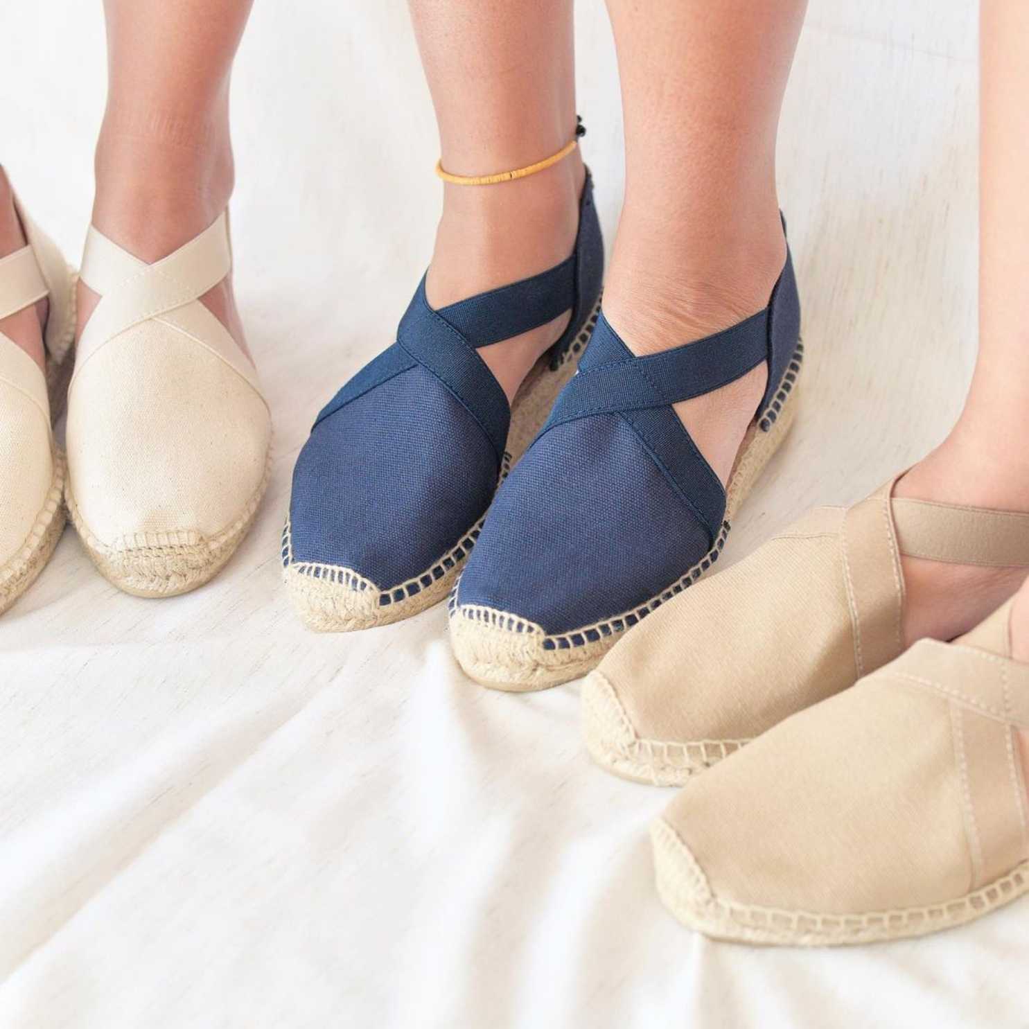 Women's Canvas Espadrille Shoes with Comfortable Jute Sole & Elastic Design - Perfect for Summer, Beach, and Casual Outings