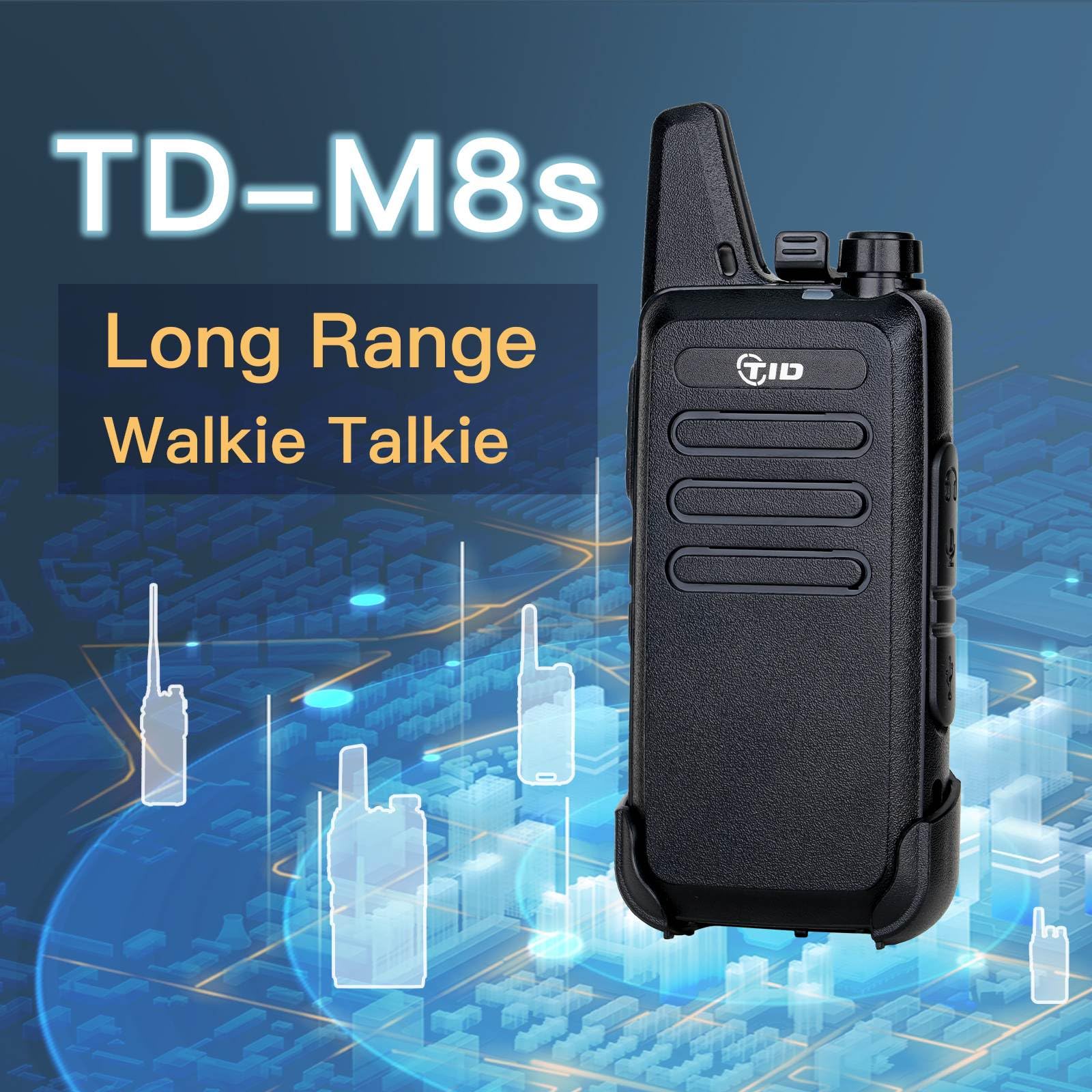 TIDRADIO TD-M8s Rechargeable 2-Way Walkie Talkies (10 Pack) - License-Free VOX Two-Way Radios with Earpiece for Adults - Perfect for School, Church, Restaurant, Business & Office Communication