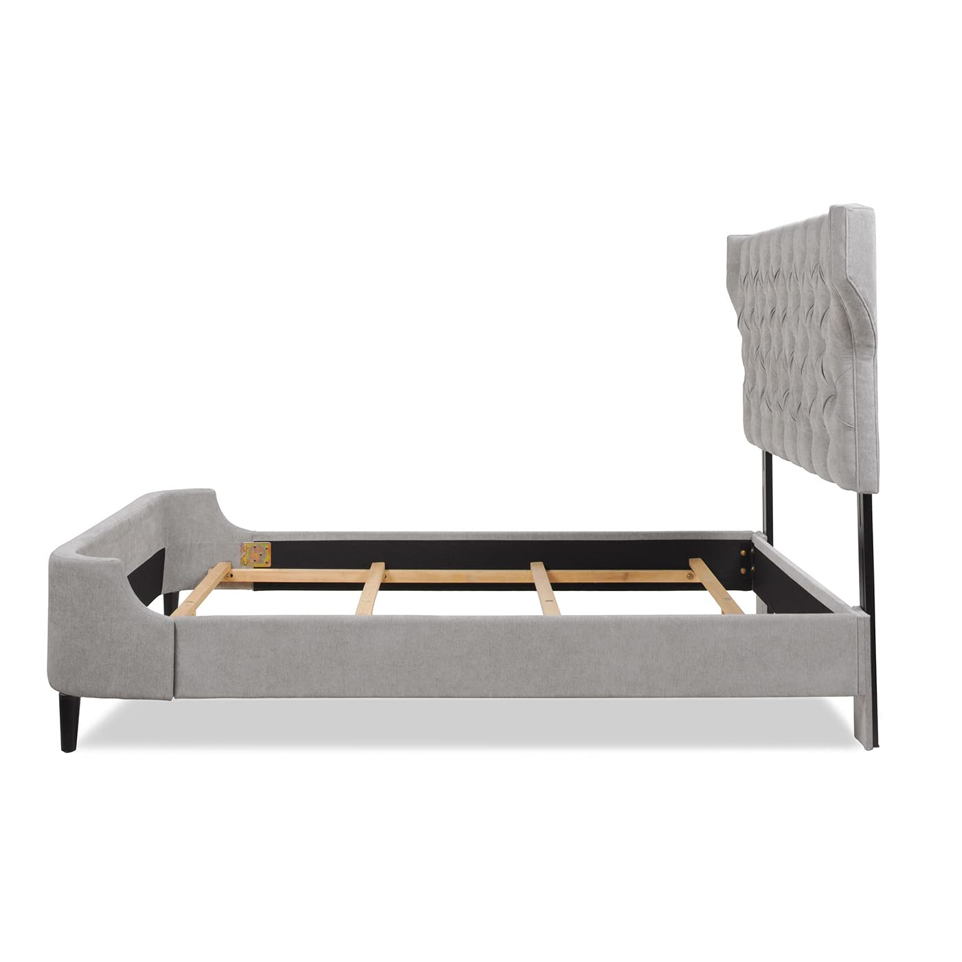 Jennifer Taylor Home Robyn Platform Bed Frame - Queen Size, Silver Grey - Modern Bedroom Furniture for Master & Guest Rooms
