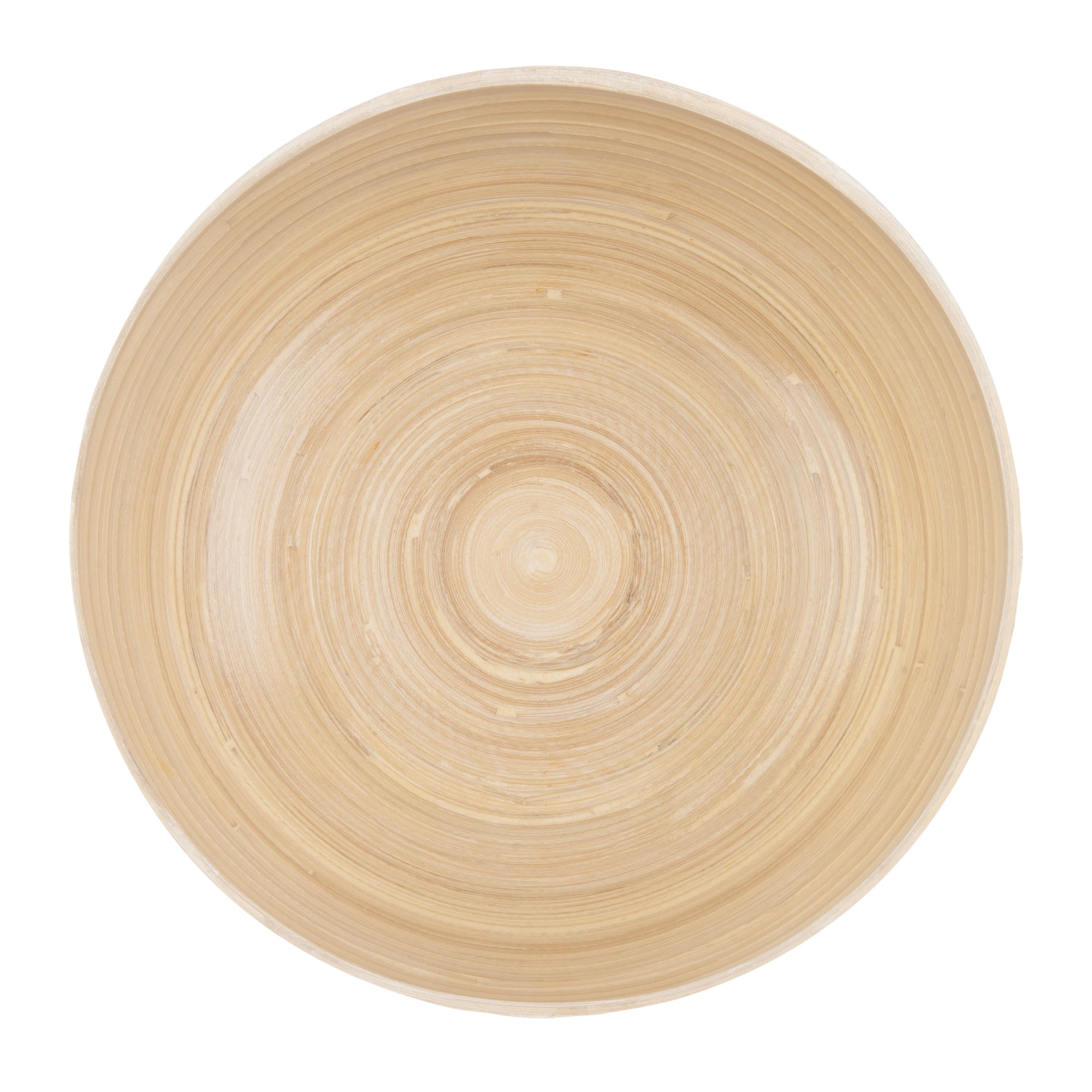 Bambuddha 25 oz Round Natural Spun Bamboo Salad Bowl - 9.5