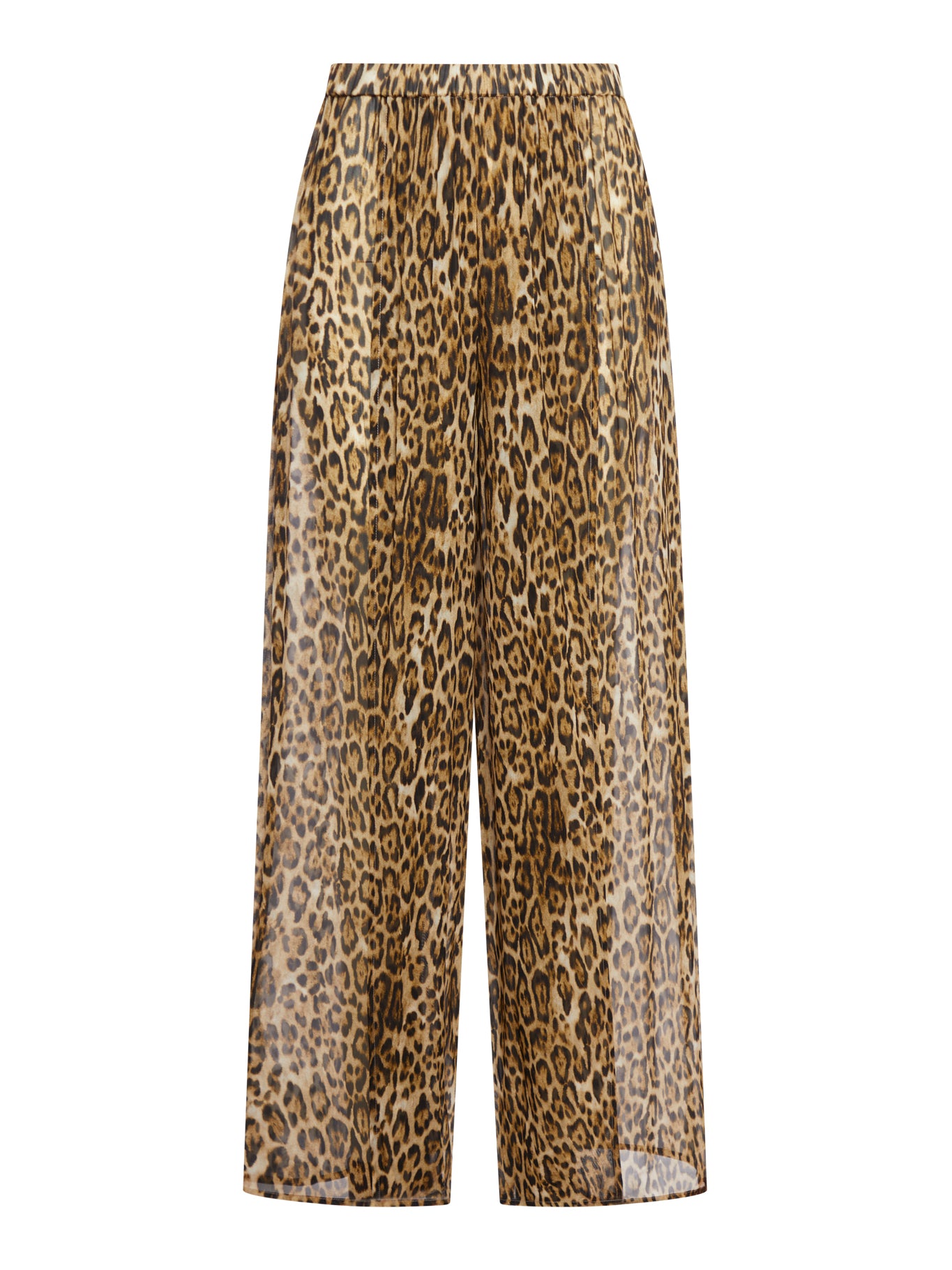 Nina Studio Women's Georgette Pants - Multicolor Leopard Print, Size 11, Comfortable & Stylish for Casual Wear, Office & Night Out