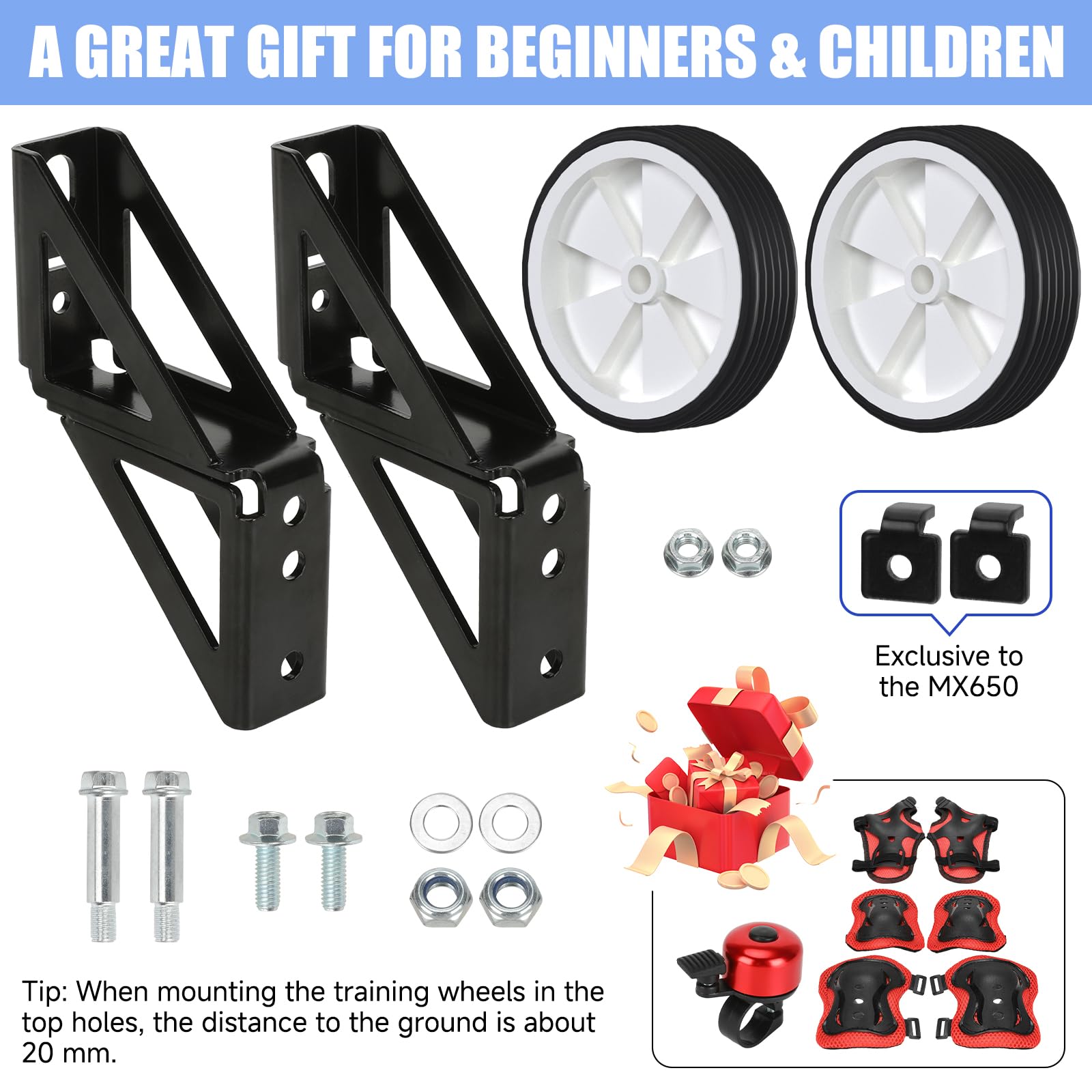 **Adjustable Dirt Bike Training Wheels for Razor MX350 MX400 MX500 MX650 - Kids Electric Dirt Rocket Bike Accessories - Perfect for Beginner Riders & Safe Learning**    *(Use Case: Ideal for young riders learning to balance on Razor electric dirt bikes, ensuring stability and confidence during practice sessions.)*