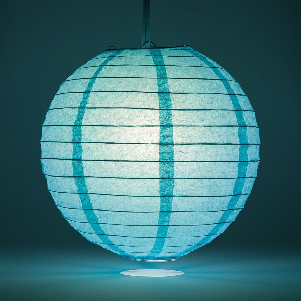 10 Pack Blue Round Paper Lanterns with Even Ribbing - Chinese Hanging Decor for Weddings, Parties & Home Decoration | Perfect for Asian-Themed Events & Indoor/Outdoor Celebrations