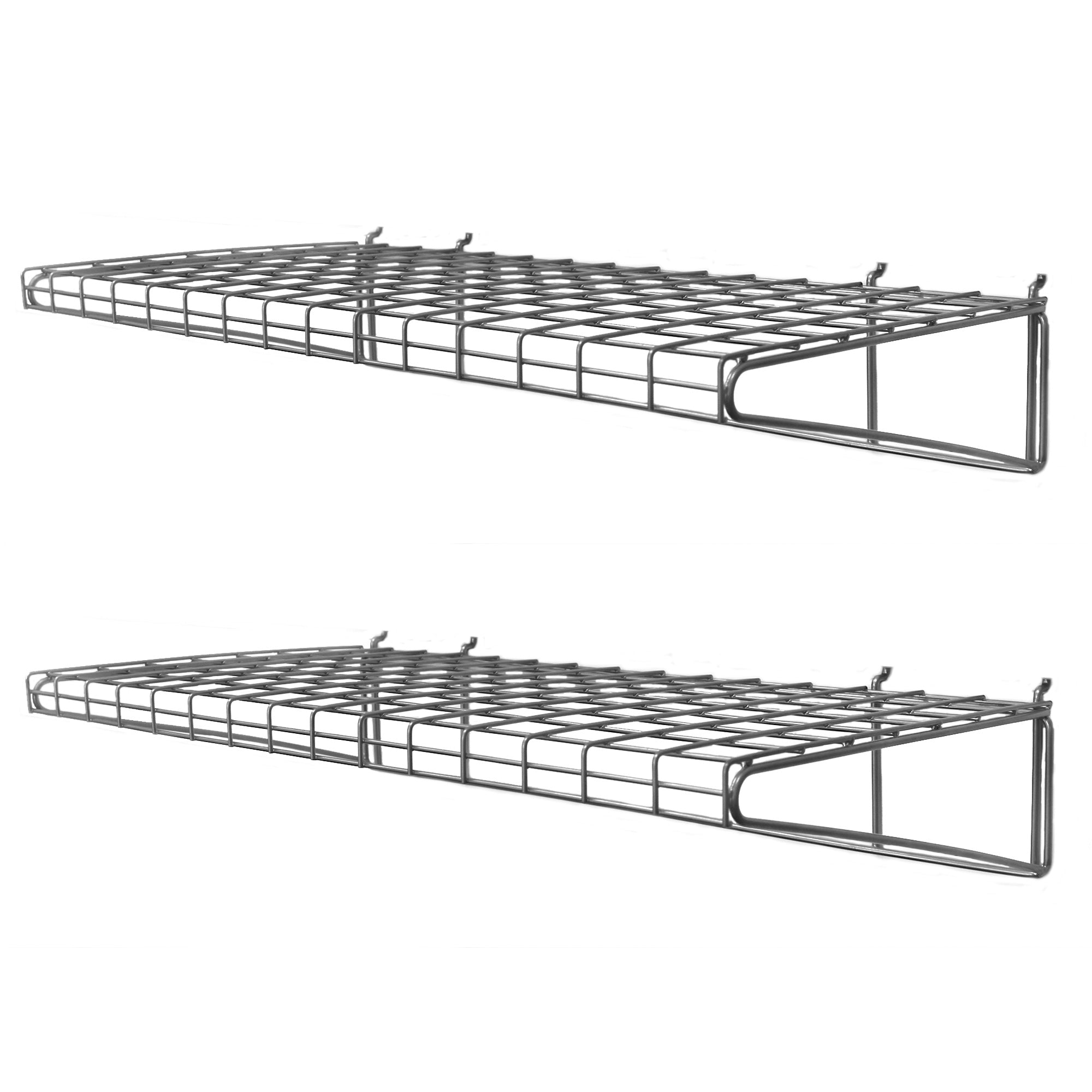 24 Inch Heavy Duty Metal Shelves - 2 Pack Set for Garage Storage, Pantry Organization & Closet Shelving