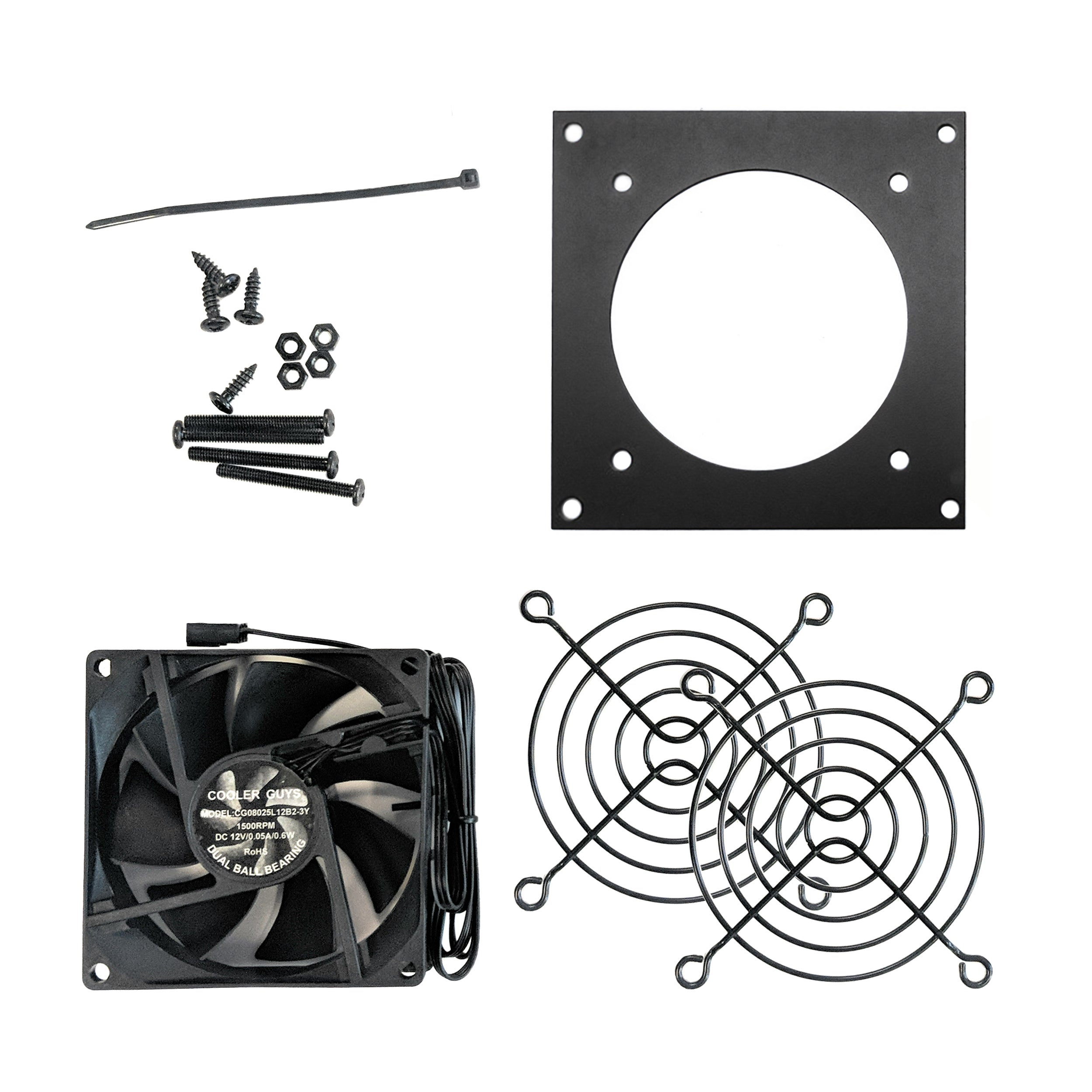 Coolerguys Single 80mm Bracket Kit with Fan - PC Case Cooling Mount for Computer, Gaming Rig & Workstation - Perfect for Enhanced Airflow and System Cooling