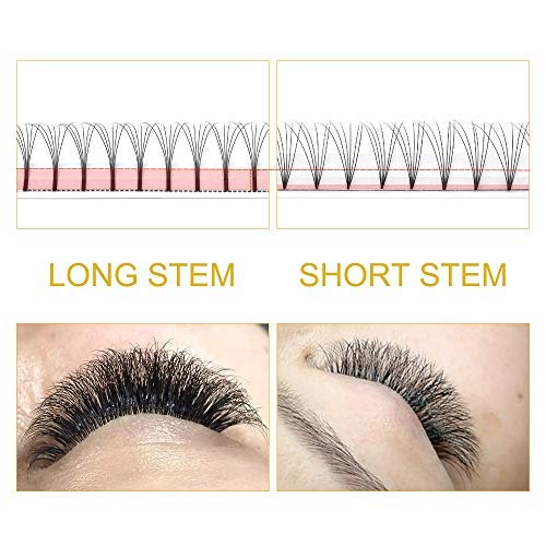 5D Volume Eyelash Extensions - 0.10mm C Curl 14mm Long Premade Fans (9-16 Mix) for Dramatic Lash Look | Professional Salon & DIY Home Use