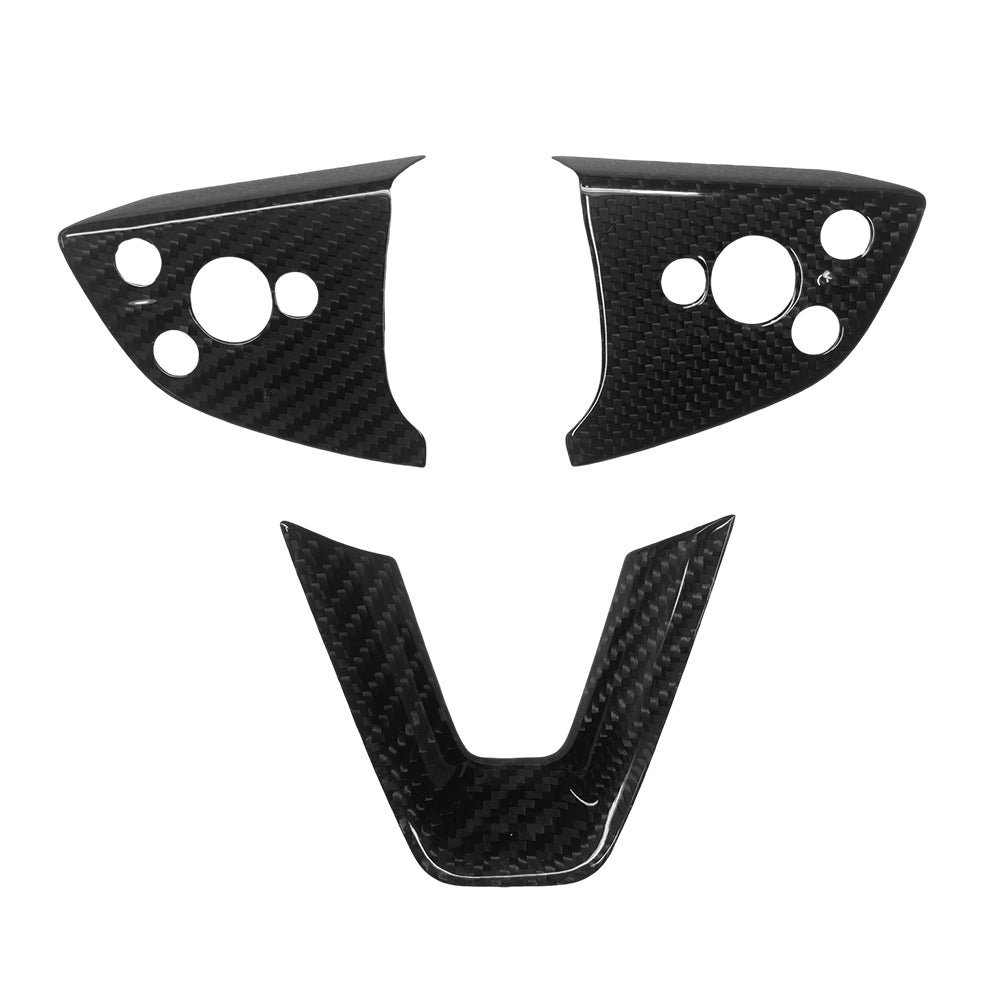 2025+ Tesla Model Y Juniper Carbon Fiber Steering Wheel Trim Cover - Premium Interior Upgrade for Enhanced Grip & Style | Perfect for Daily Commute & Sporty Driving