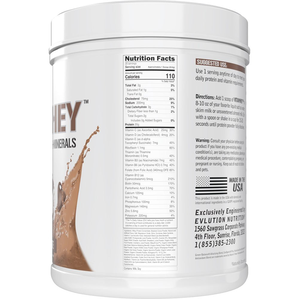 EVLUTION NUTRITION VitaWhey Protein Powder - Premium Whey Protein Supplement for Muscle Growth & Recovery - Ideal for Post-Workout, Weight Training & Fitness Enthusiasts