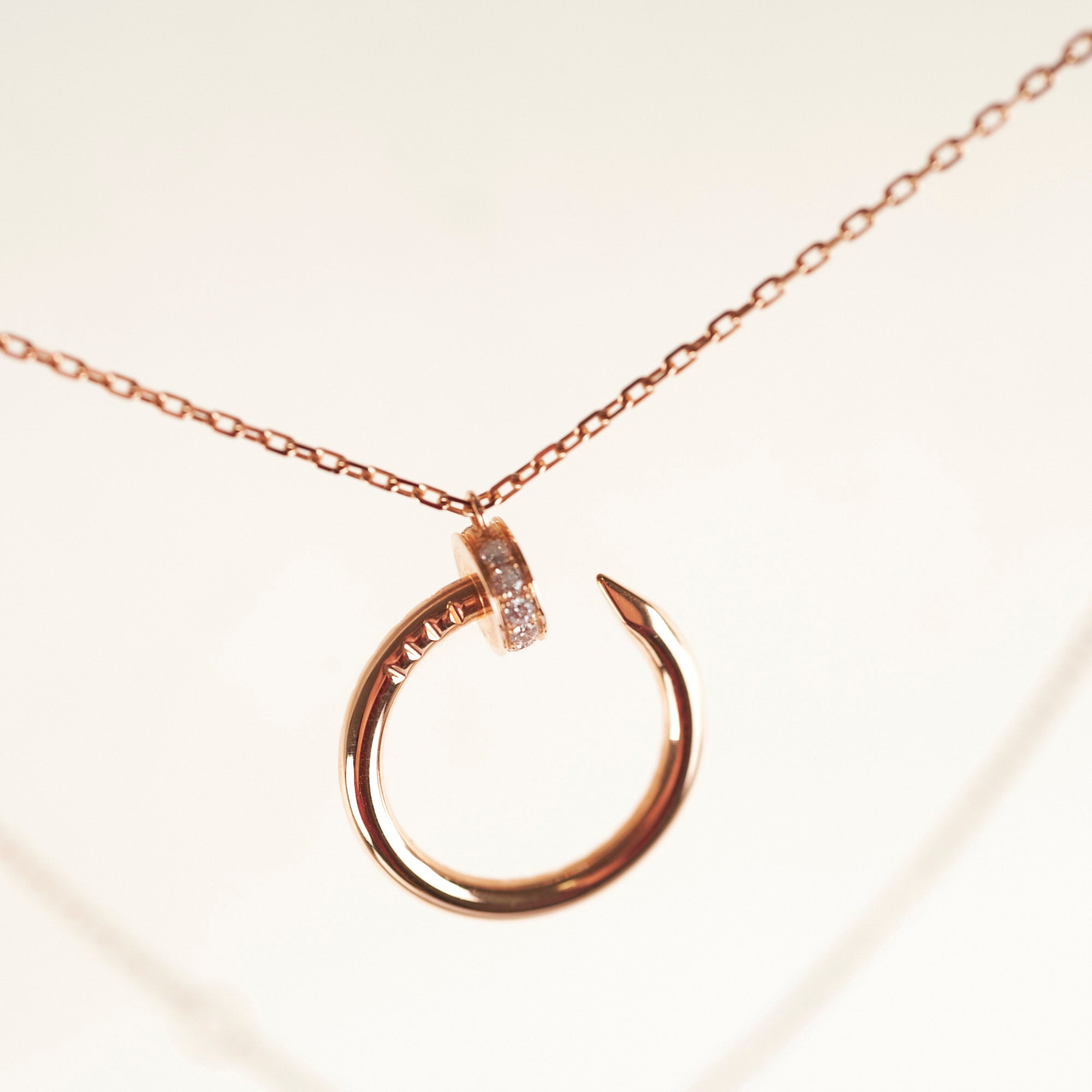 Cartier Juste Un Clou Rose Gold Diamond Necklace for Women - 18K Pink Gold Luxury Jewelry Gift for Anniversary, Valentine's Day & Special Occasions