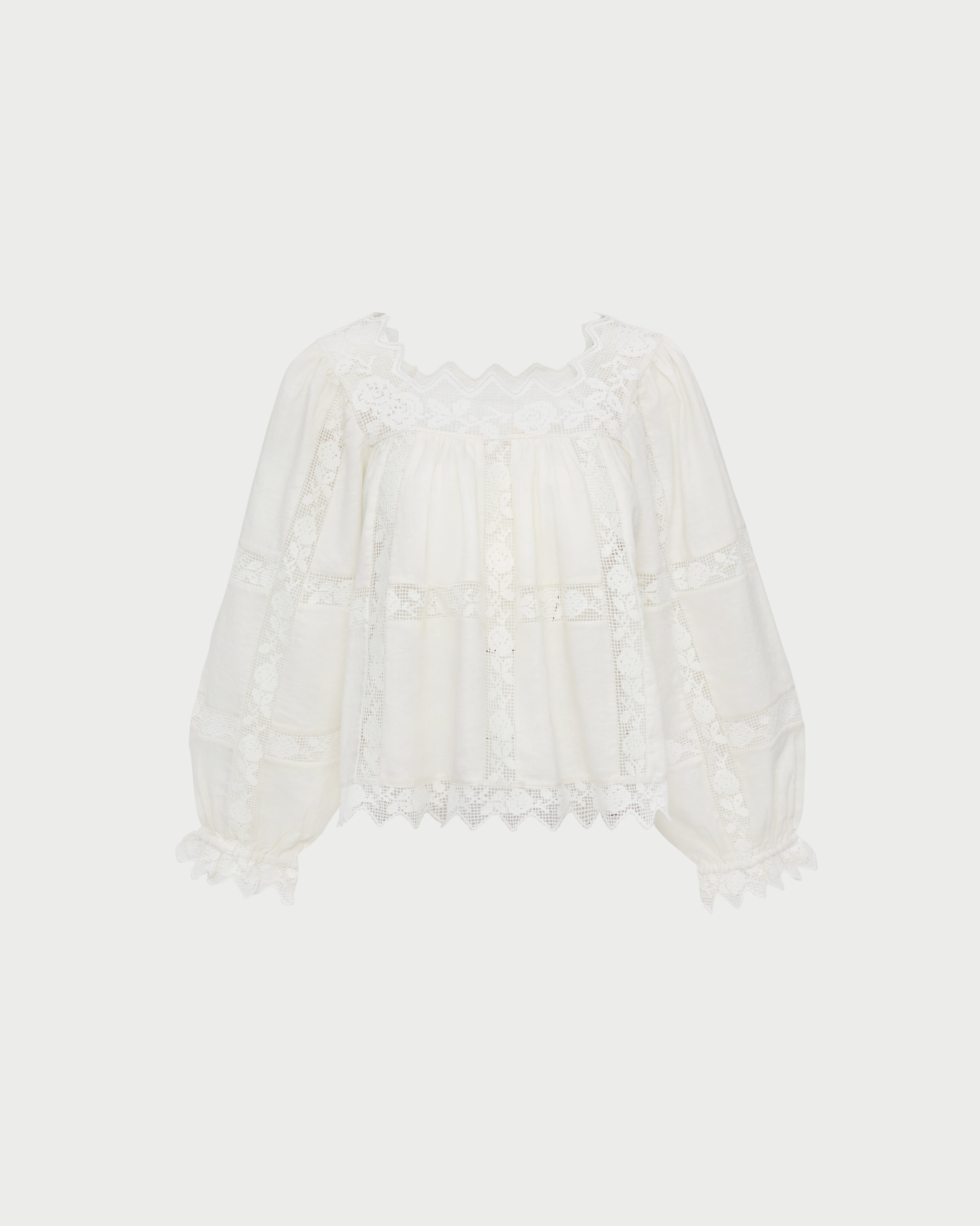 Pauline Embroidered Lace Blouse Women's Elegant Floral Blouse - Perfect for Office Wear, Date Night & Special Occasions