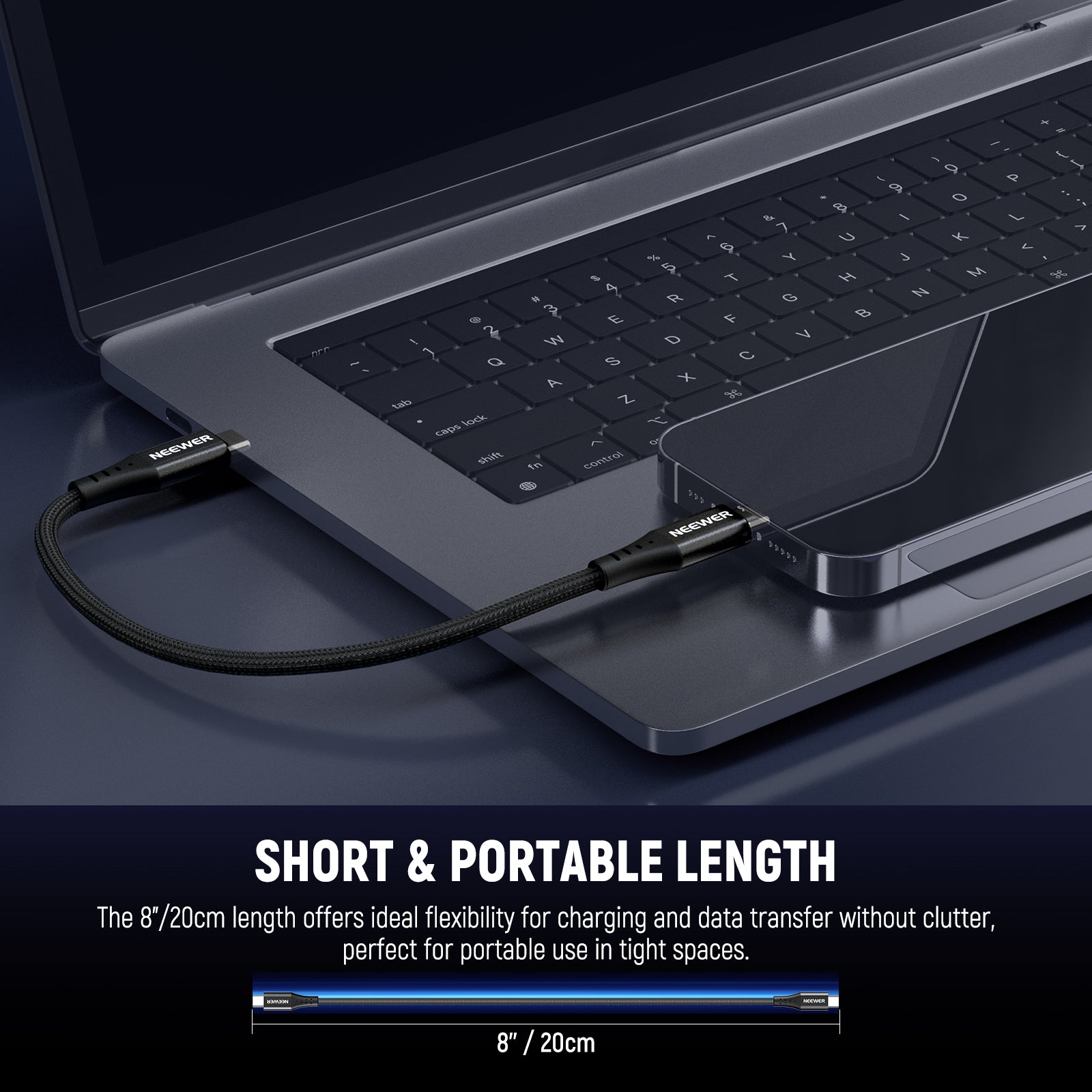 NEEWER PS009/PS010 8/14 USB C to USB C Fast Charging Cable - High Speed Data Sync for MacBook Pro, iPad Pro, Samsung Galaxy, and More - Perfect for Home, Office, and Travel Charging
