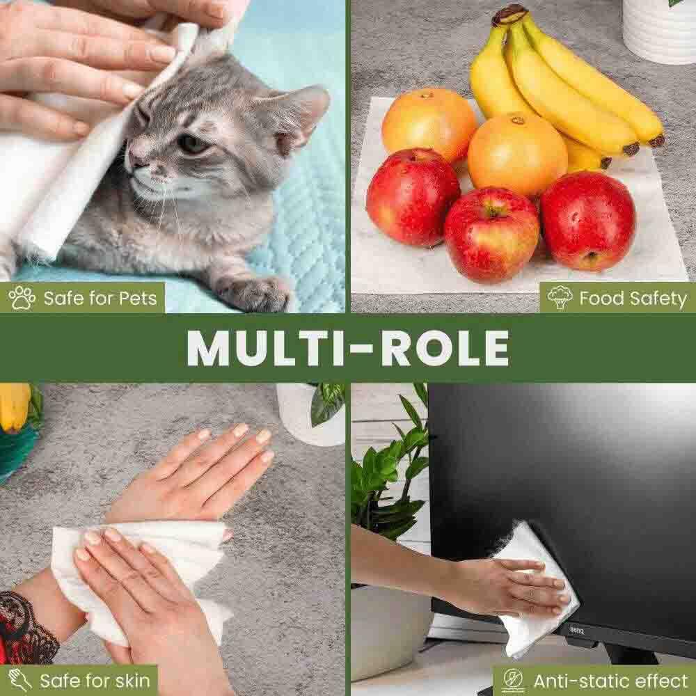 Eco-Friendly Reusable Paper Towels - 2 Rolls Plastic-Free, Washable & Sustainable for Home, Kitchen Cleaning | Perfect for Daily Use, Dish Drying & Spill Cleanup