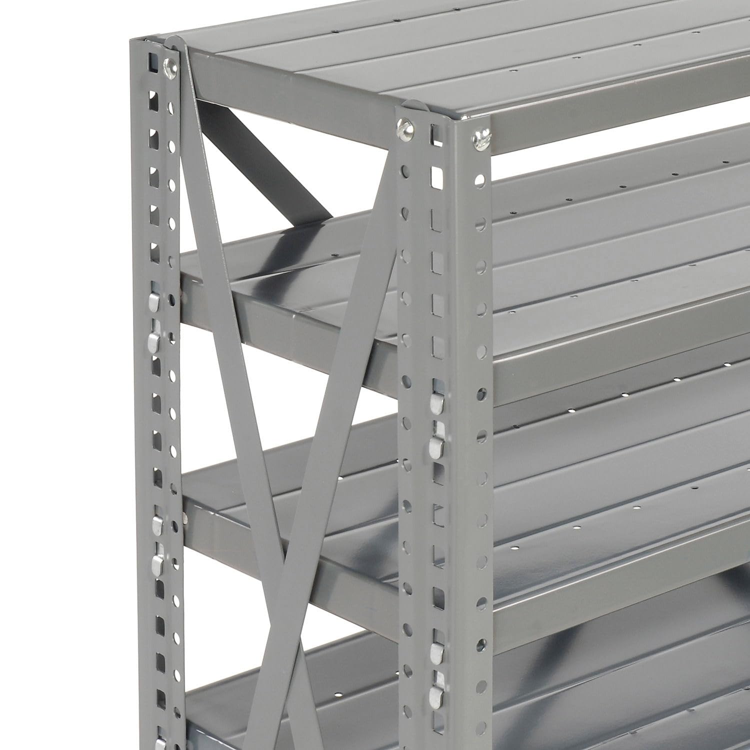 Global Industrial 7-Tier Steel Shelving Unit with 24 Plastic Shelf Bins (4