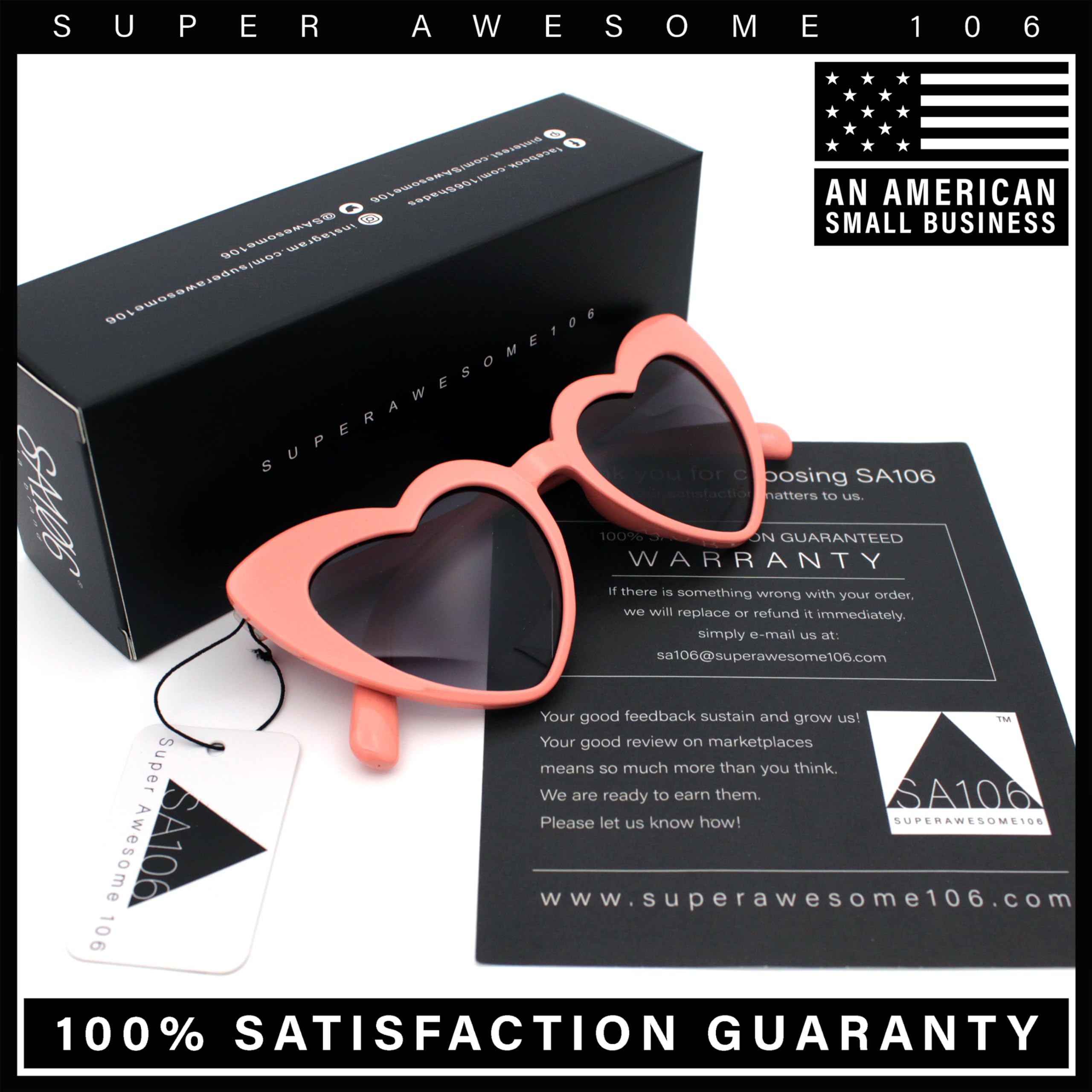 Kids Heart-Shaped Lolita Sunglasses for Girls - Valentine's Day Love Glasses - Perfect for Parties, Dress Up & Photoshoots