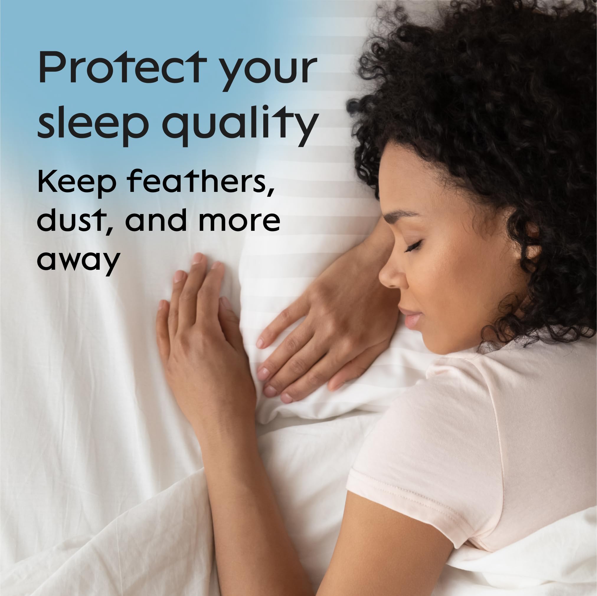 Queen Size Pillow Protectors (Set of 2) - Waterproof & Dustproof for Bedroom Use