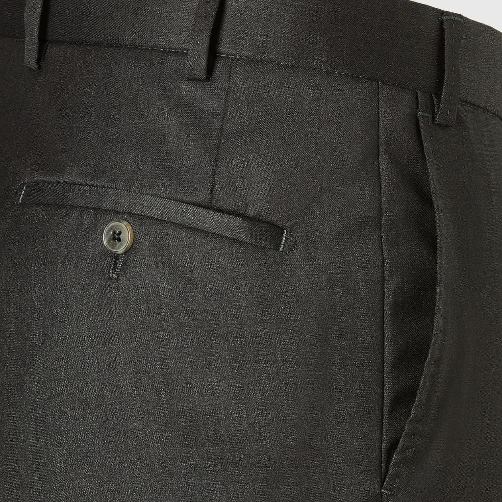 Premium HENRY SARTORIAL X HILTL Wool Piecenza Dress Pants for Men - Charcoal Gray Business Formal Trousers - Perfect for Office, Weddings & Professional Events