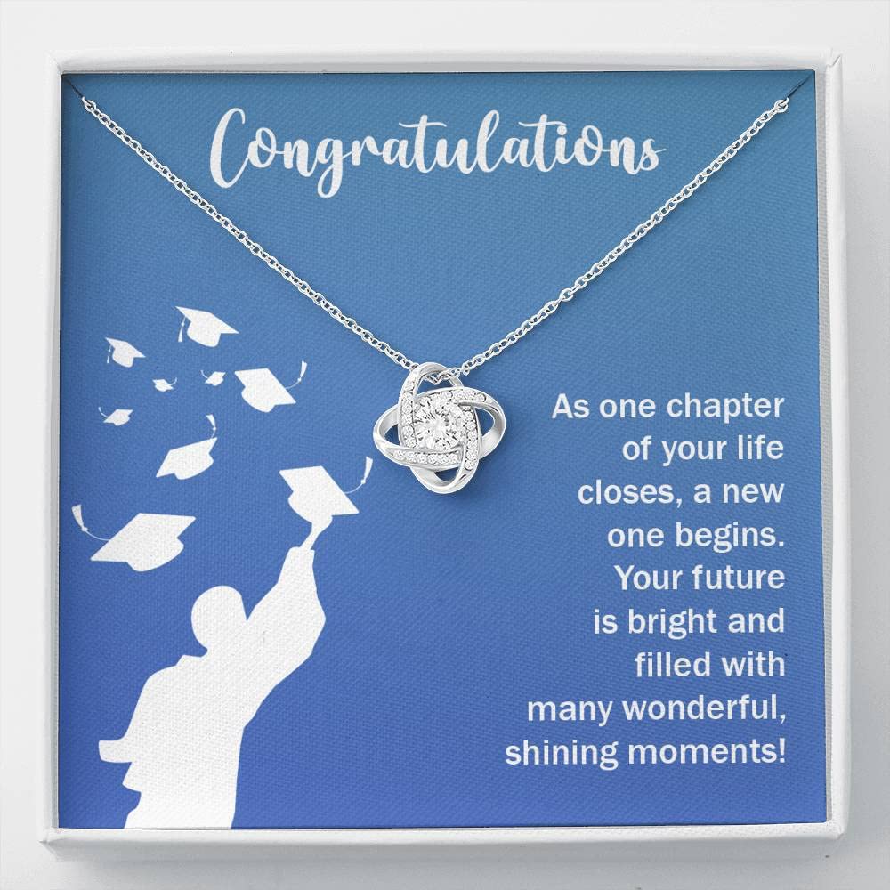 Love Knot Necklace for Graduation - Gift for Her, College Grad Jewelry - Perfect for New Graduates & Celebrations