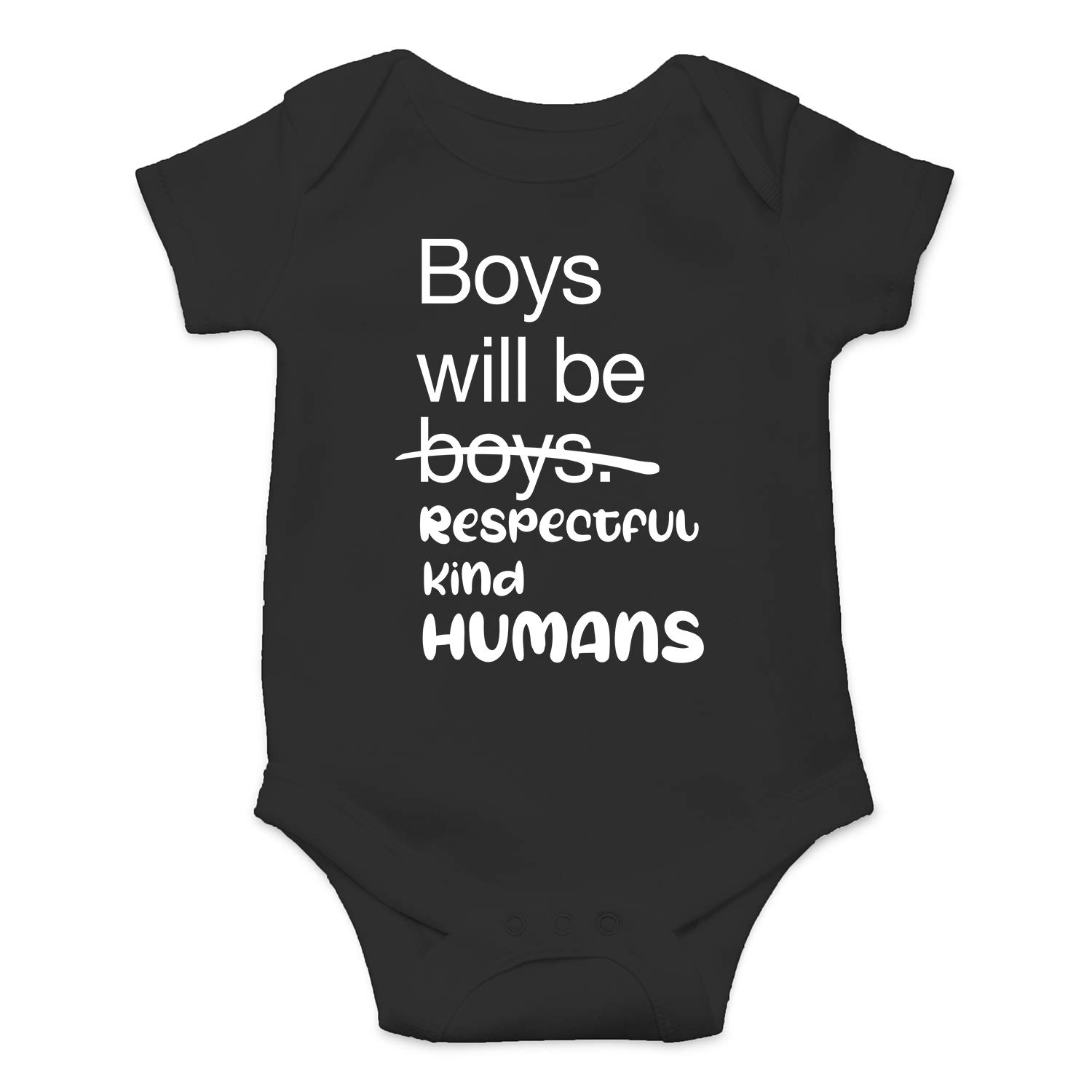 Funny Baby Boy Bodysuit - Cute 'Boys Will Be Boys' & 'Respectful Kind Humans' Onesie - Newborn & Infant Essentials - Perfect for Playdates, Photo Shoots & Everyday Wear