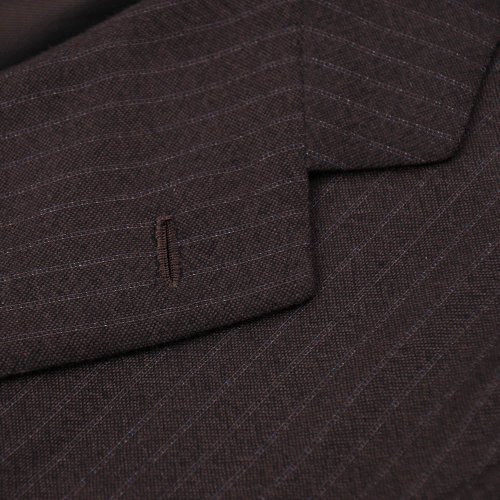Luxury Kiton Chocolate Stripe Cashmere Suit for Men - Premium Italian Wool Blend Business Attire | Perfect for Weddings, Office Meetings & Formal Events