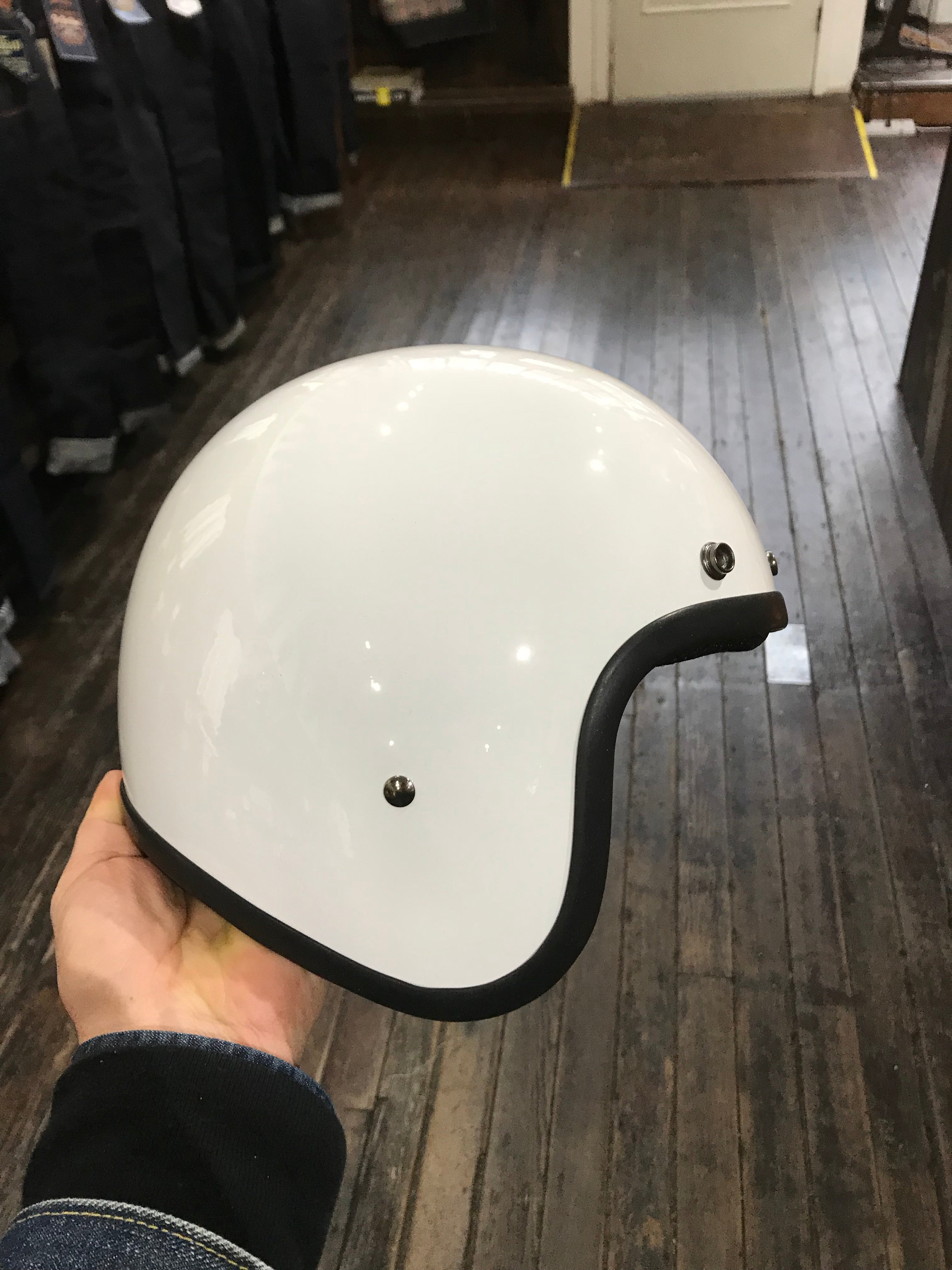Classic Super Low Profile 3/4 Motorcycle Helmet - Gloss Black Finish - Lightweight & DOT Approved for Cruiser, Scooter & Urban Riding