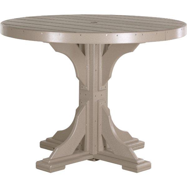 4 ft Round Table - Durable Poly Plastic Outdoor/Indoor Dining Table for Patio, Garden, or Restaurant Use