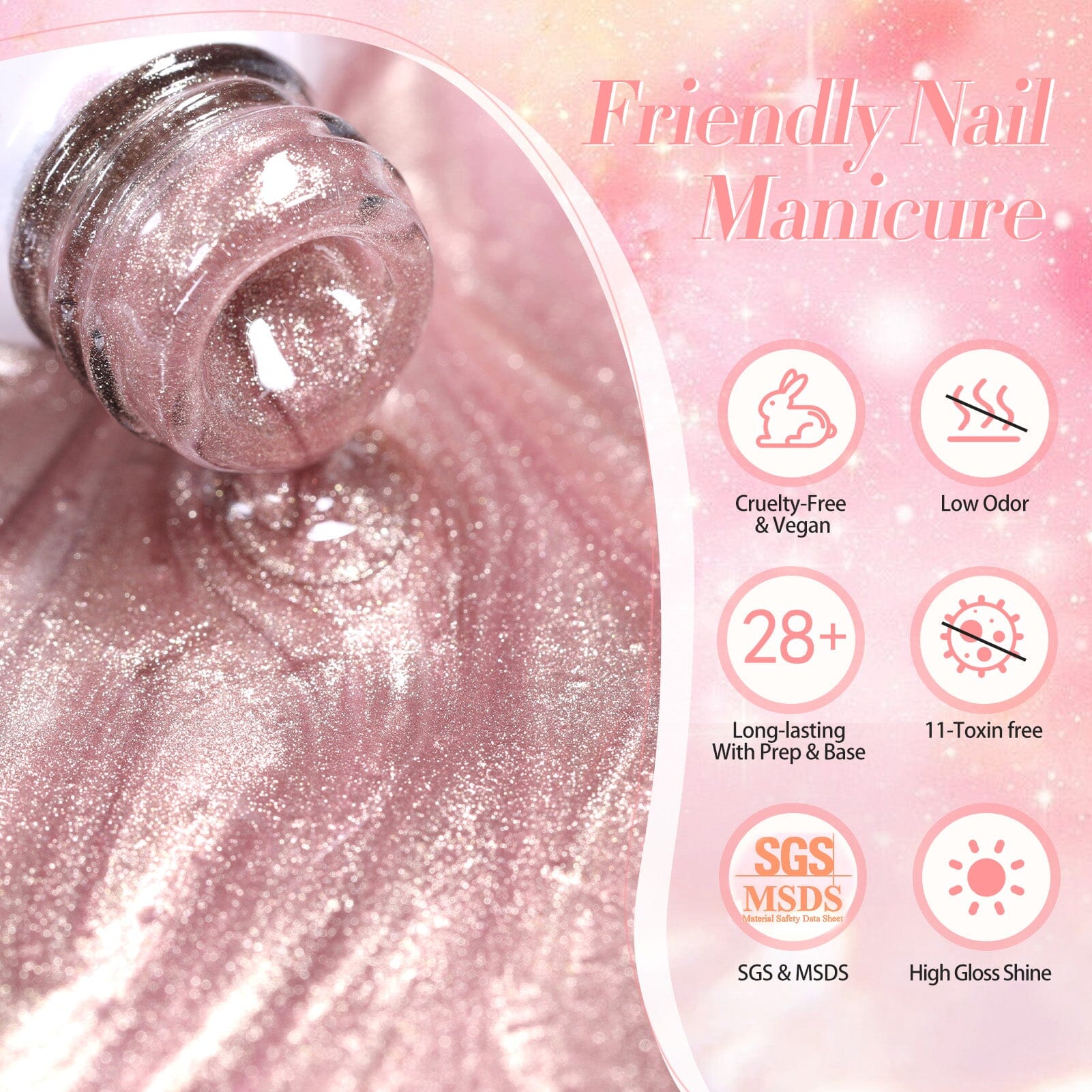 BORN PRETTY Gold Cat Magnetic Nail Polish Gel GC04 - 15ml Long Lasting Nail Art Gel for Salon & Home Manicure - Perfect for Parties, Weddings & Special Occasions