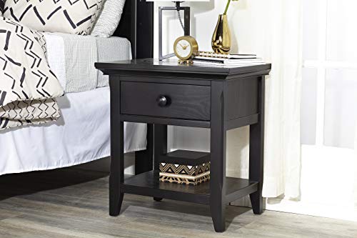 Baby Cache Overland 1 Drawer Nightstand in Classic Heritage Black - Perfect for Nursery, Bedroom, or Kids Room Decor