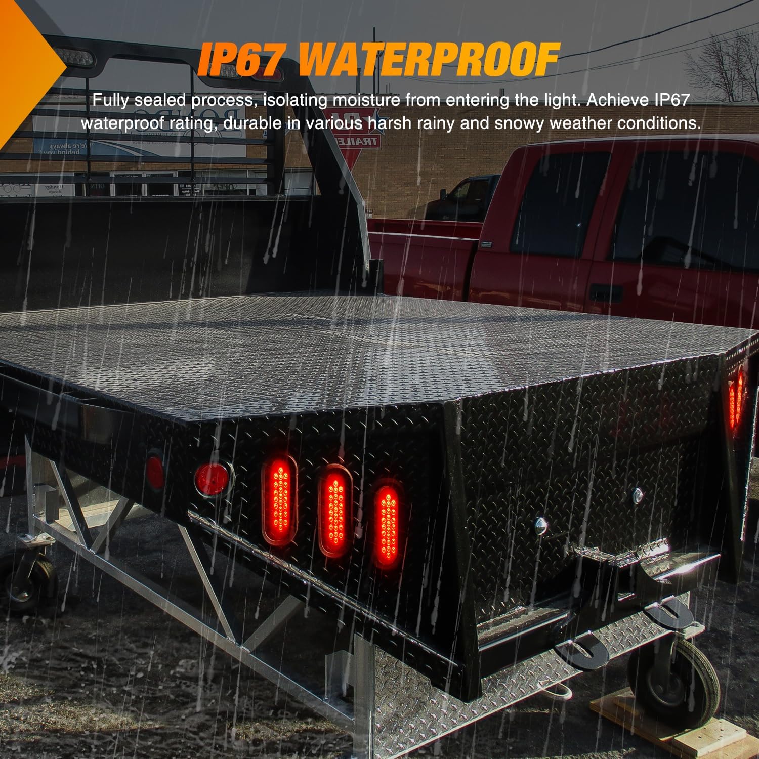 6 Inch Oval Red 24 LED Trailer Tail Lights - 4 Pack - Waterproof Brake Lights for Trucks, Trailers, RVs & Boats - Durable Stop Lights for Safe Night Driving
