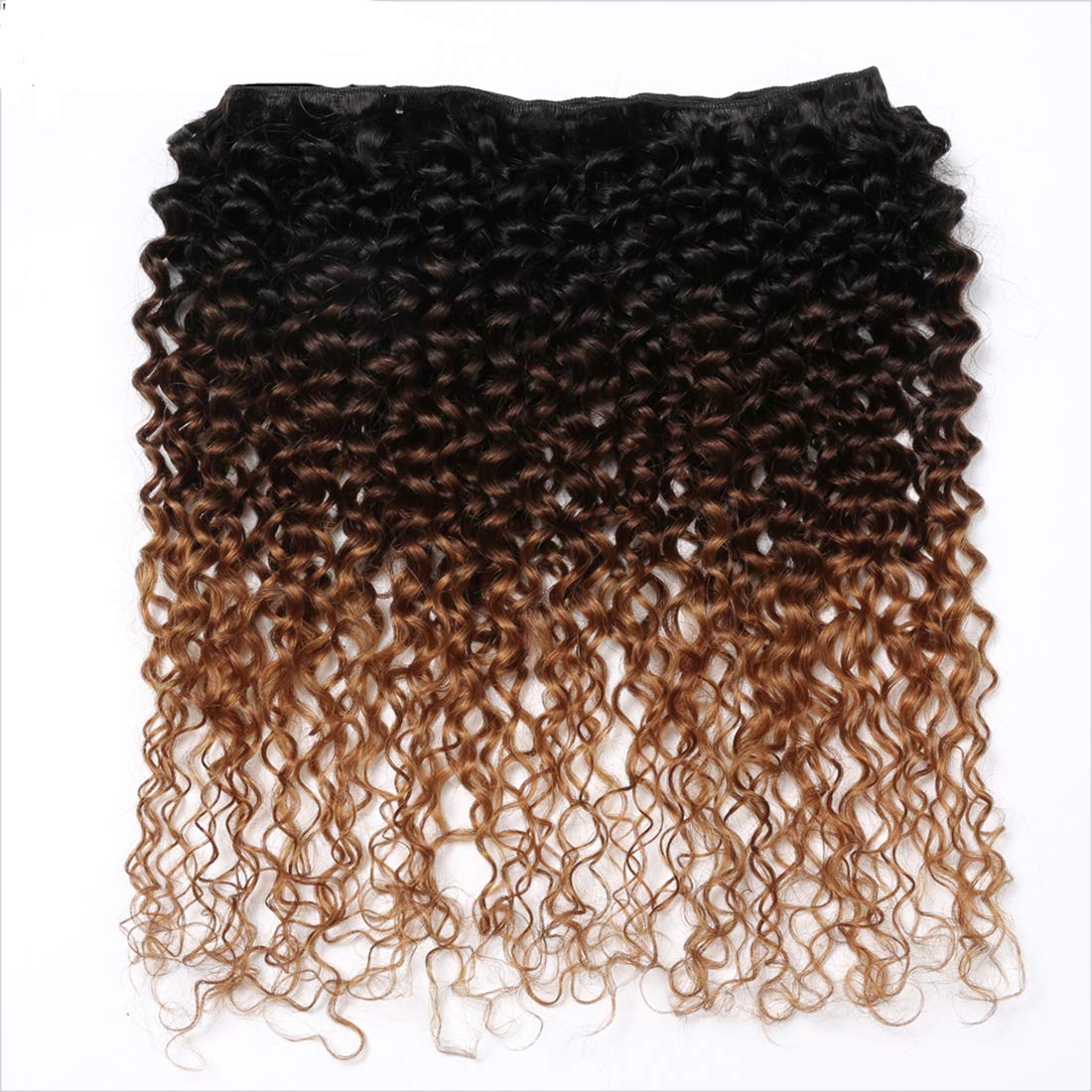 YanT HAIR 8A Grade Peruvian Virgin Hair Kinky Curly Human Hair Weave Bundles 22 24 26 Inches #T1b/4/30 Color - Perfect for Protective Styles, Weaves, and Natural Hair Extensions