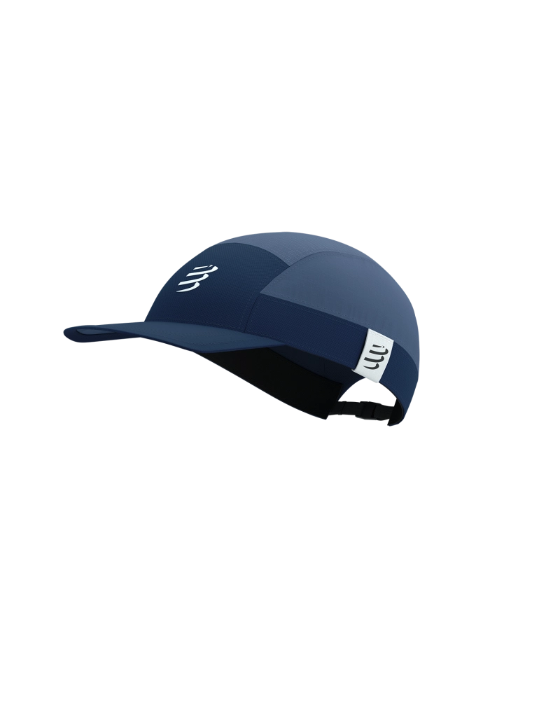 Compressport Unisex 5 Panel Lightweight Running Cap - Breathable & Moisture-Wicking Performance Hat for Men & Women - Perfect for Jogging, Cycling & Outdoor Sports (Indigo/Blue)