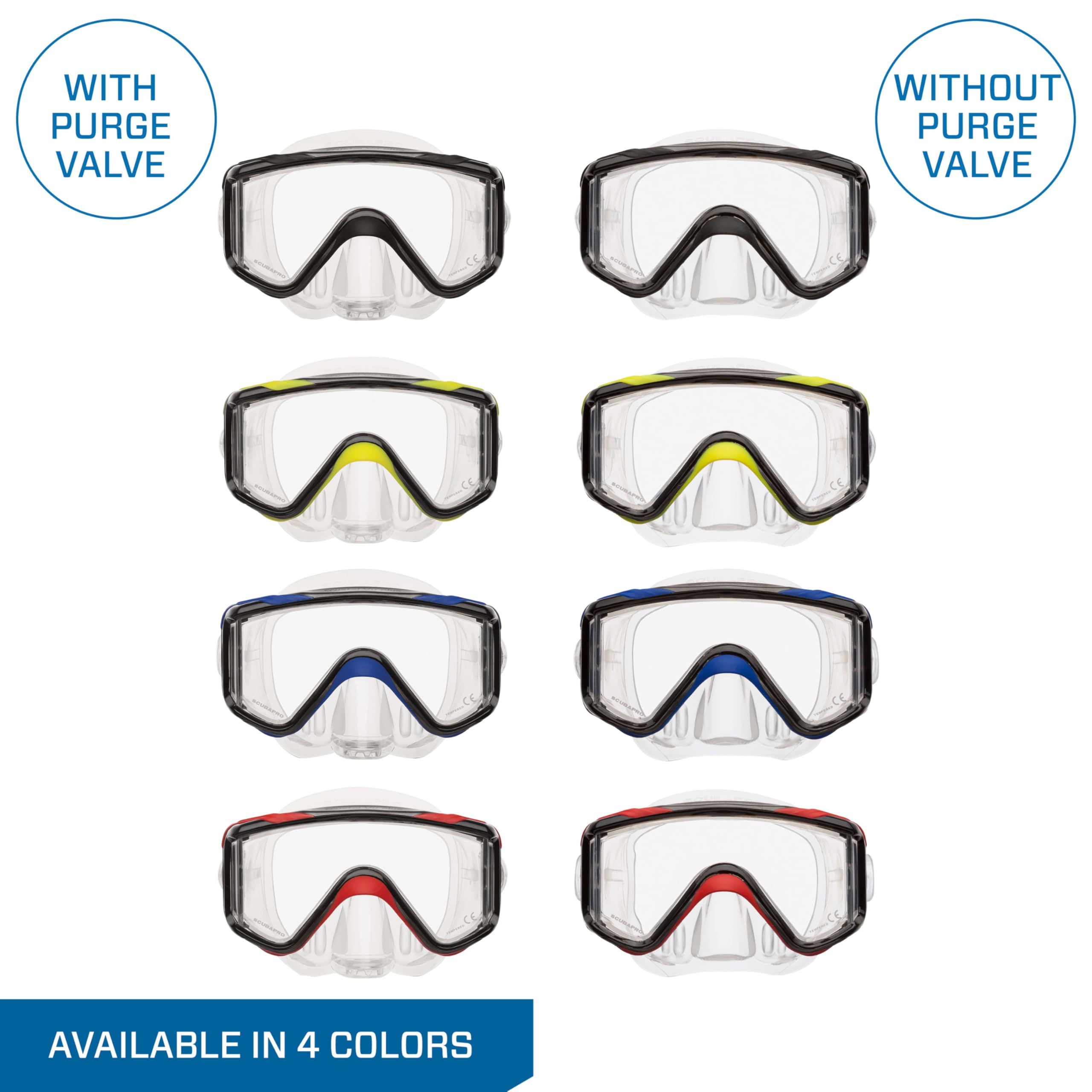SCUBAPRO Crystal Vu Plus Diving Mask - Clear Lens Snorkeling & Scuba Gear for Underwater Exploration - Perfect for Ocean, Pool, and Spearfishing Adventures