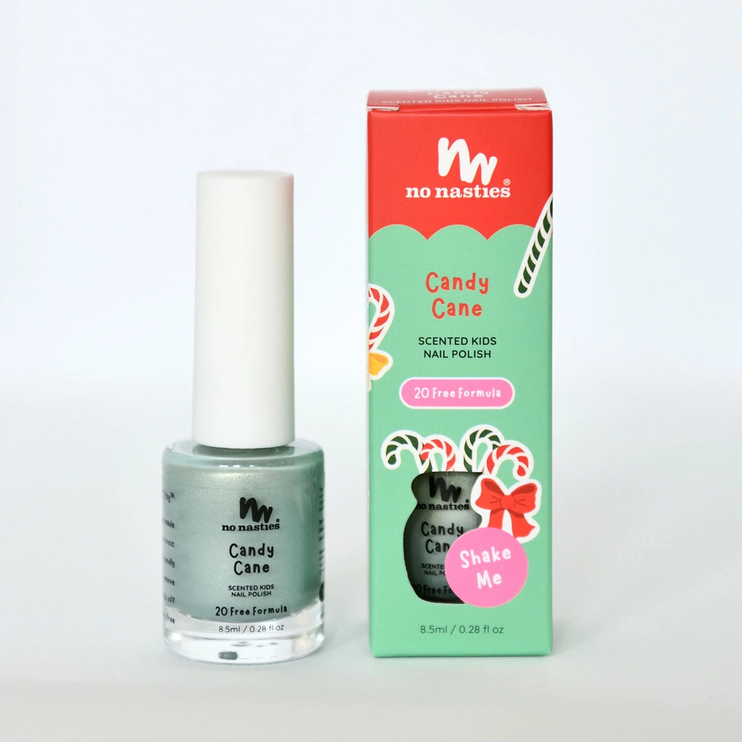 Water-Based Candy Cane Scented Scratch-Off Nail Polish for Kids - Shimmery Pastel Green | Safe, Non-Toxic & Easy to Remove | Perfect for Birthday Parties, Playdates & DIY Nail Art