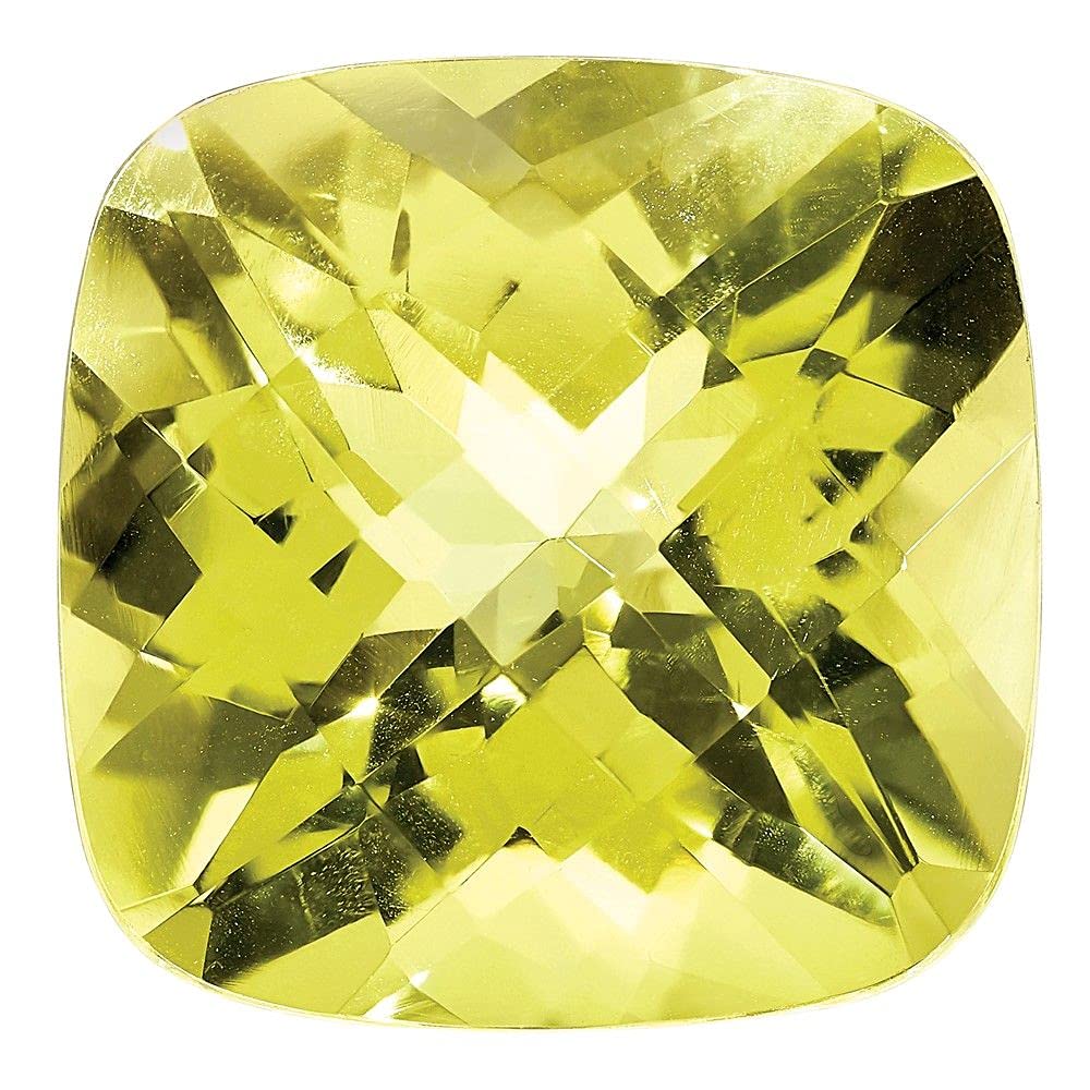 LEMON QUARTZ 12MM CUSHION CHECKERBOARD AA QUALITY Jewelry - Elegant Gemstone Pendant for Women's Necklace, Perfect for Wedding & Party Accessories