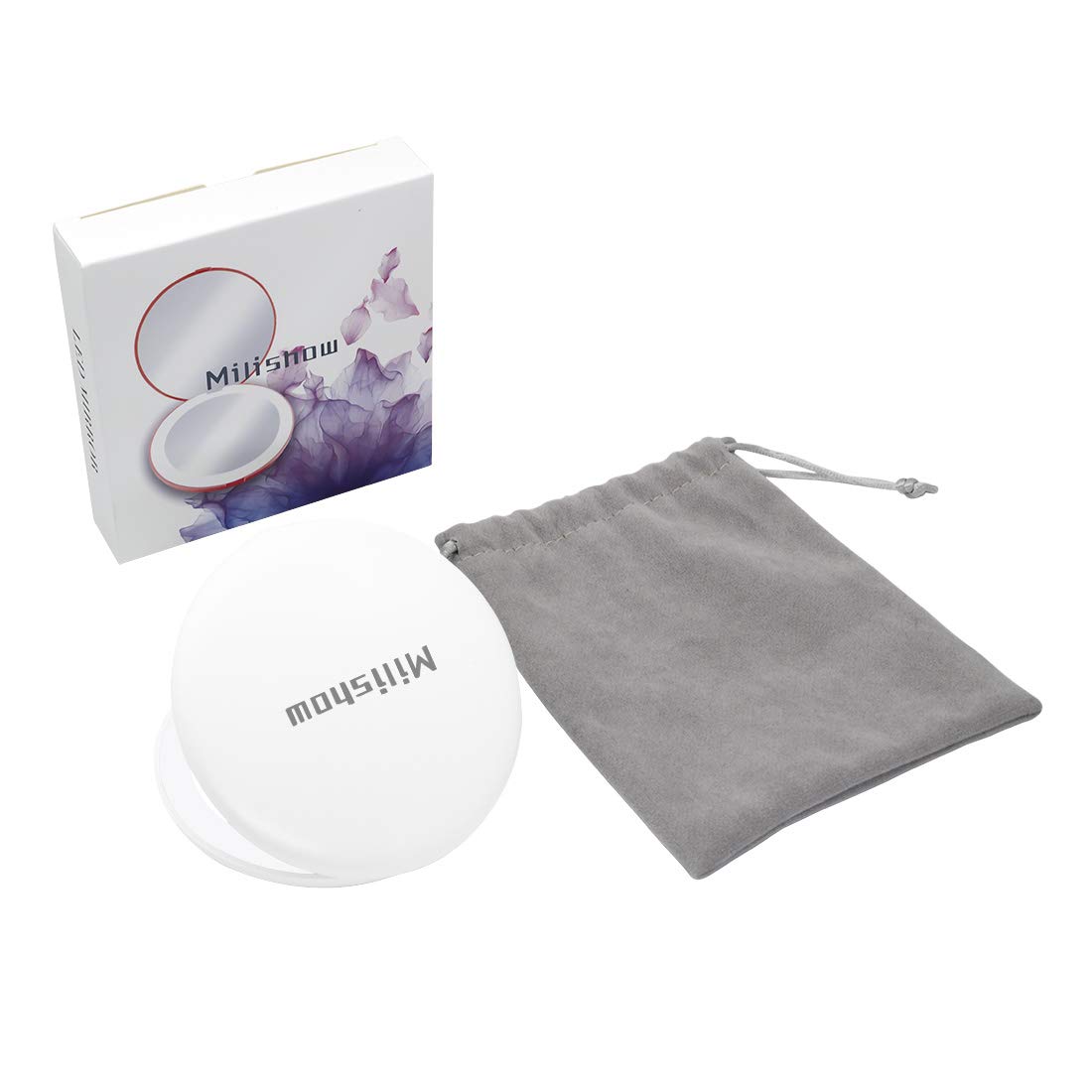 LED Travel Mirror with Light - 1x/10x Magnification, 2-Sided Illuminated Folding Round Compact Mirror for Makeup, Shaving & Travel (Portable, Handheld, White) - Perfect for Home, Office, Gym Bag & On-the-Go Touch Ups