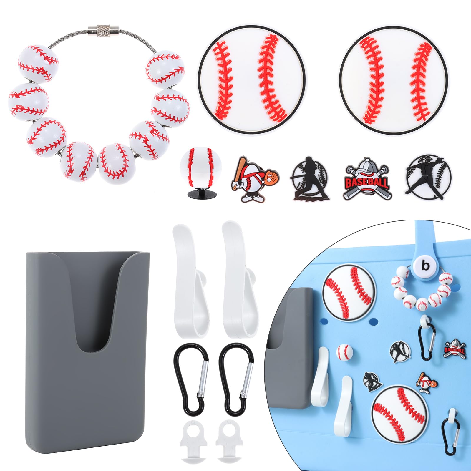 DSLONG Bogg Bag Accessories - 6Pcs Summer Beach Themed Rubber Decorative Charms with 14-16mm Keychain Hooks | Perfect for Beach Bags, Totes & Poolside Essentials