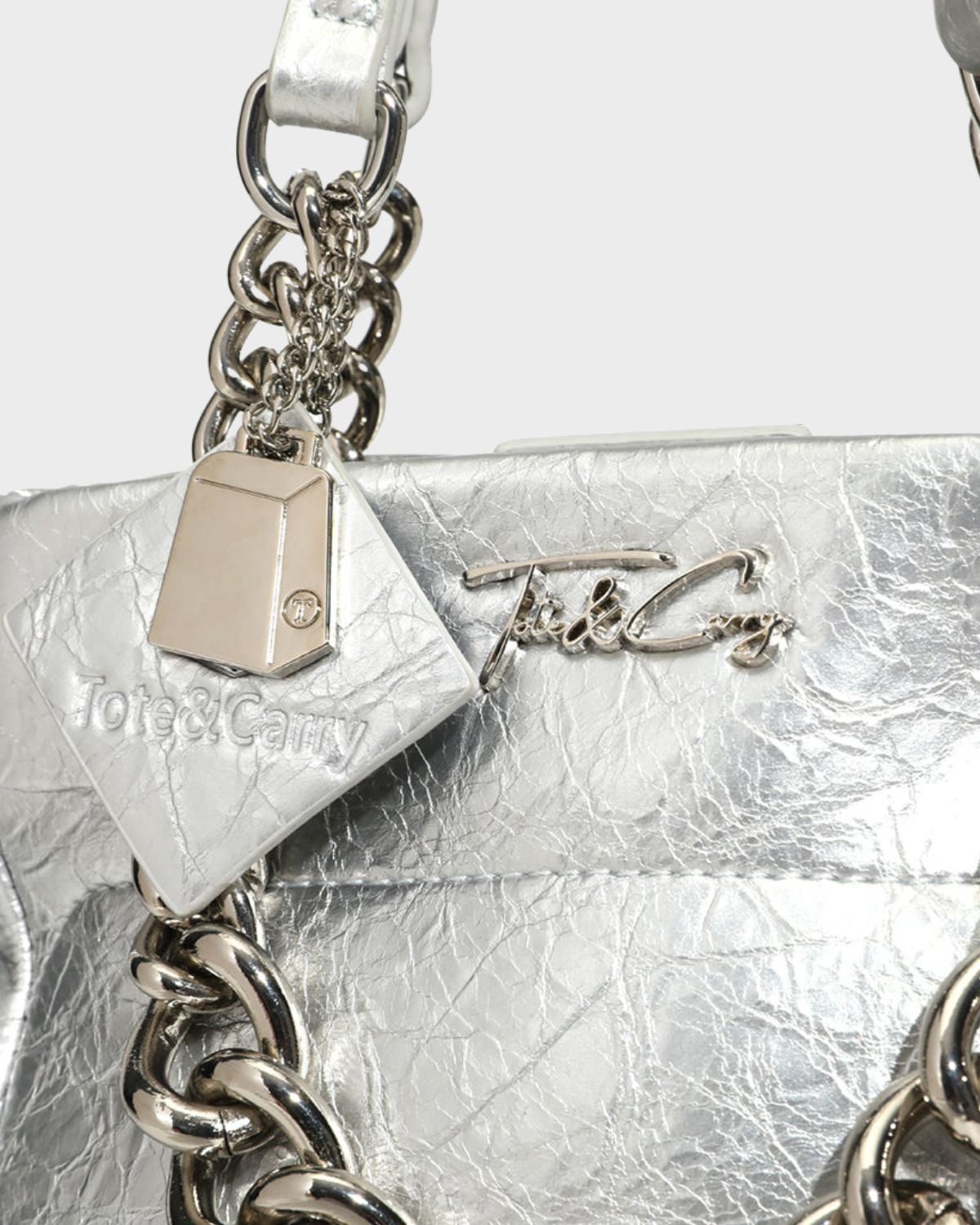 Stylish Silver Leather Mini Tote Bag for Women - Perfect for Work, Travel & Everyday Use