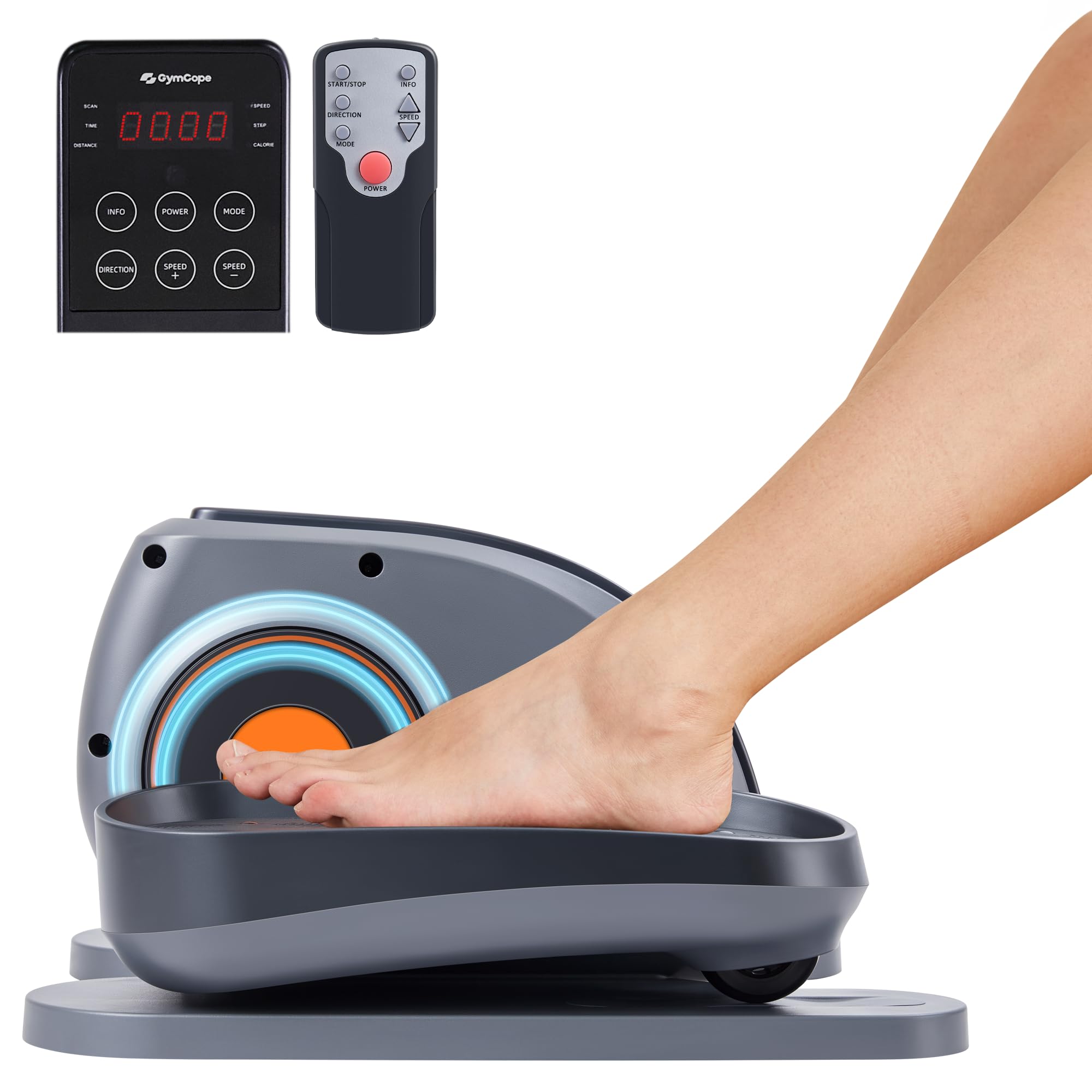 Under Desk Elliptical Machine - Portable Electric Pedal Exerciser for Home & Office Use - 10 Adjustable Speeds with Remote Control - Seated Leg Exercise Equipment for Seniors & Adults - Perfect for Work from Home, Office Workouts & Physical Therapy
