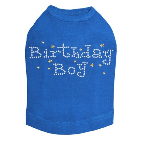 Birthday Boy Rhinestone Tank Top with Gold Stars - Multiple Colors for Birthday Parties & Celebrations