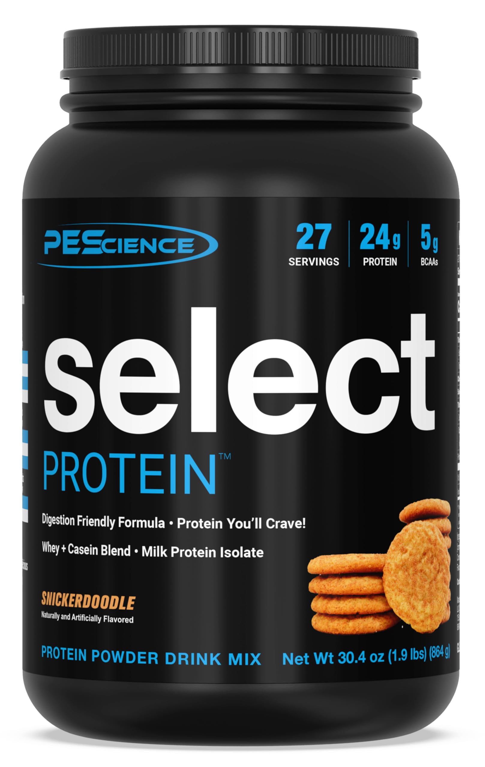 PEScience Select Low Carb Protein Powder - Snickerdoodle Flavor, 27 Servings | Whey & Casein Blend | Keto & Gluten Free | Best Tasting Clean Isolate for Men & Women | Post-Workout Recovery & Meal Replacement