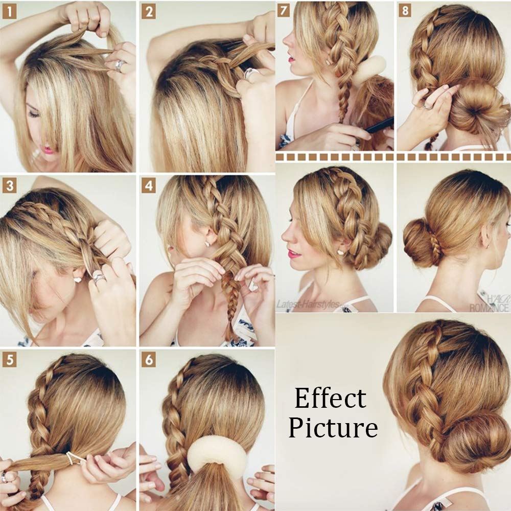 Extra Blonde Bun Maker for Kids - 2PCS Ring Style Hair Shaper & Chignon Doughnut for Short Thin Hair (2.5 Inch/Beige) - Perfect for School, Parties & Daily Hairstyles
