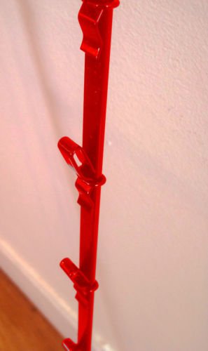 Red Double Round Strip Display Rack 22x8.5x8 Inches for Retail Stores