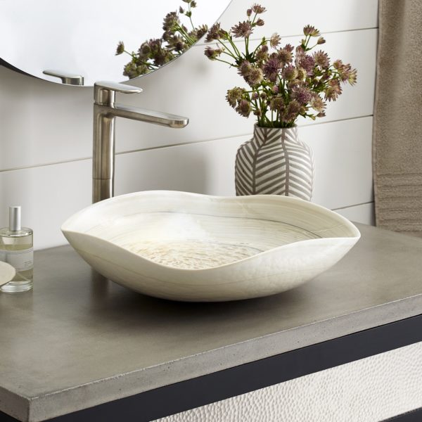 Native Trails Lido Series Glass Vessel Bathroom Sink - Modern Rectangular Above Counter Basin for Bathroom Vanity & Powder Room Decor