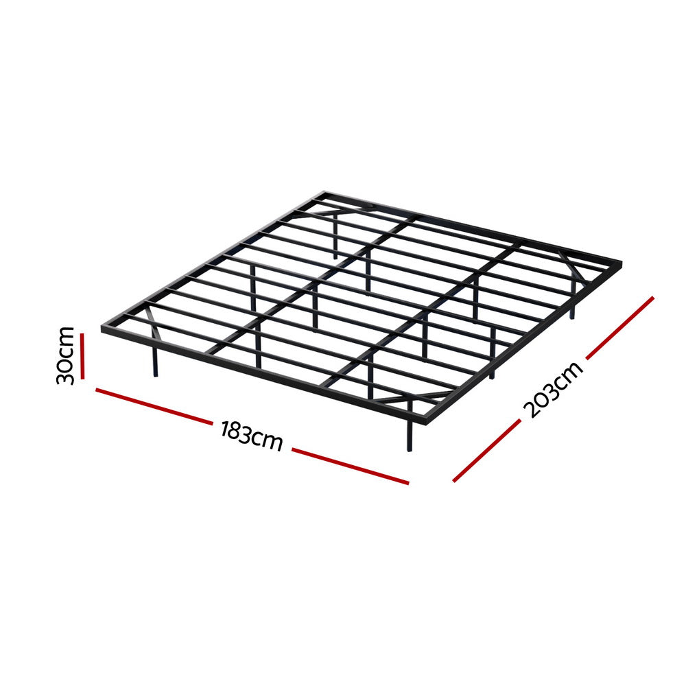 King Size Bed Frame - Floating Metal Platform Bed with Smart LED Lights, Sturdy Steel Construction, Noise-Free Design, Tool-Free Assembly (300KG Capacity) - Perfect for Master Bedrooms, Guest Rooms & Luxury Hotels