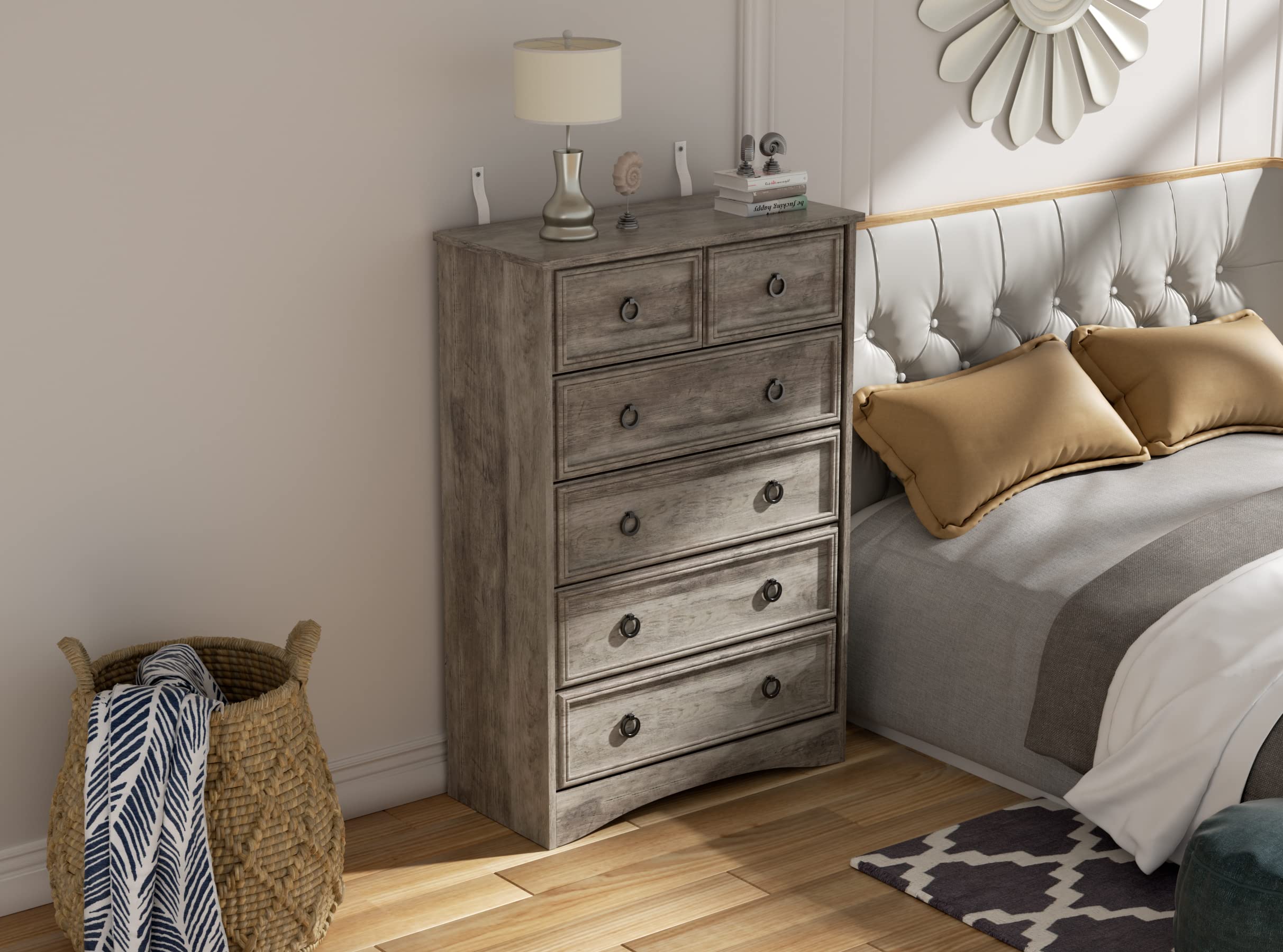 Modern 6-Drawer Dresser for Bedroom - 44.33