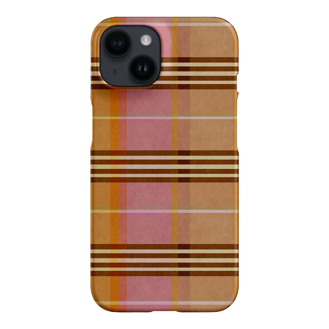 Peachy Plaid Phone Case for iPhone 15/14/13/12/11 Pro Max - Cute Tartan Pattern Protective Cover with Shockproof Design - Perfect for Everyday Use, Travel & Fashion Accessories