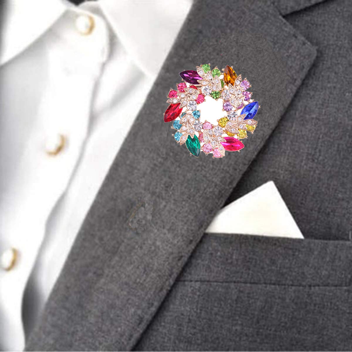Seven Wolves Rhinestone Brooch Pin for Women - Wedding & Banquet Jewelry