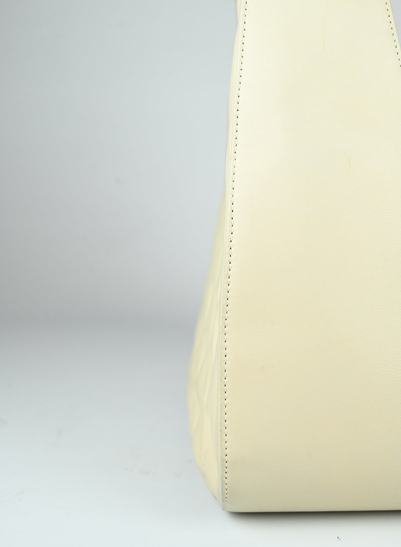 Versace Embossed Leather White Handbag for Women - Luxury Designer Purse for Parties, Work & Everyday Use