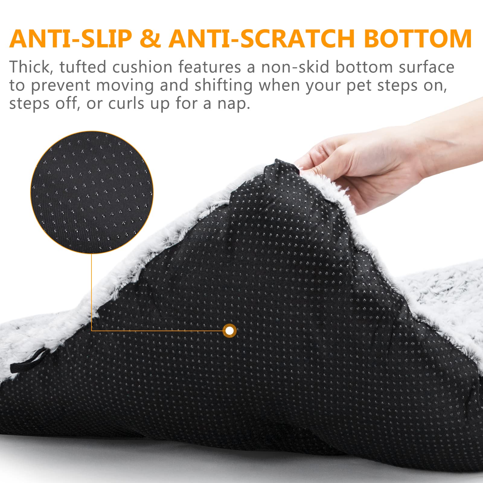 Washable Anti-Slip Dog Bed Kennel Pad for Large Dogs & Cats - 36 Inch Crate Mat - Perfect for Crates, Carriers & Indoor/Outdoor Use